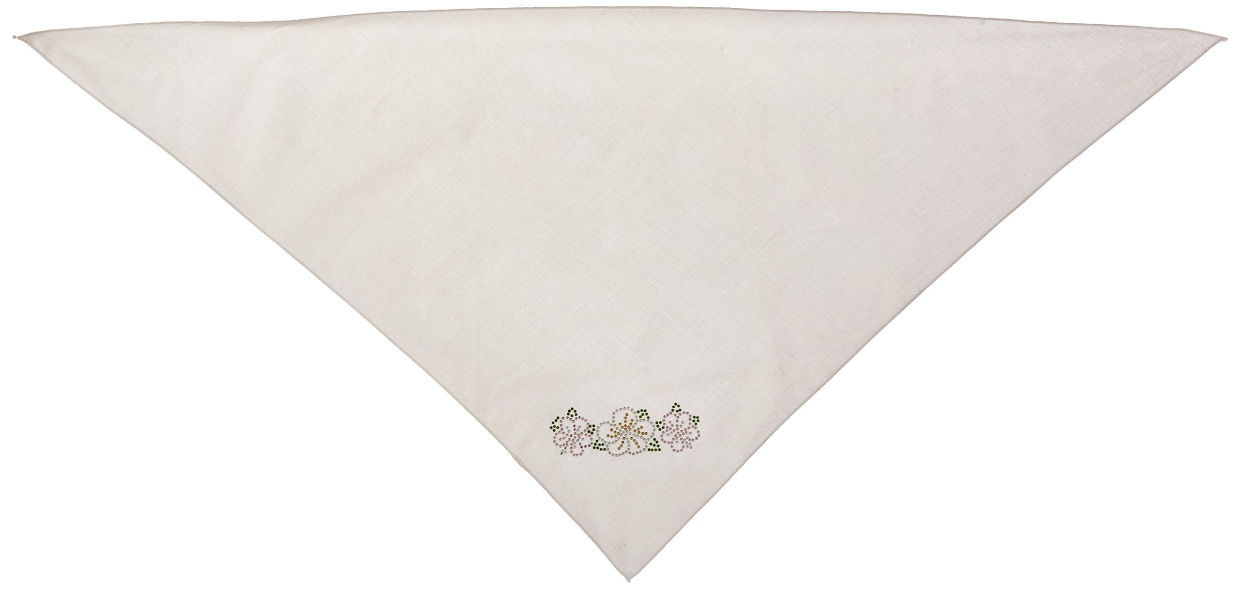 Mirage Pet Products Tropical Flower Rhinestone Bandana, Large, White
