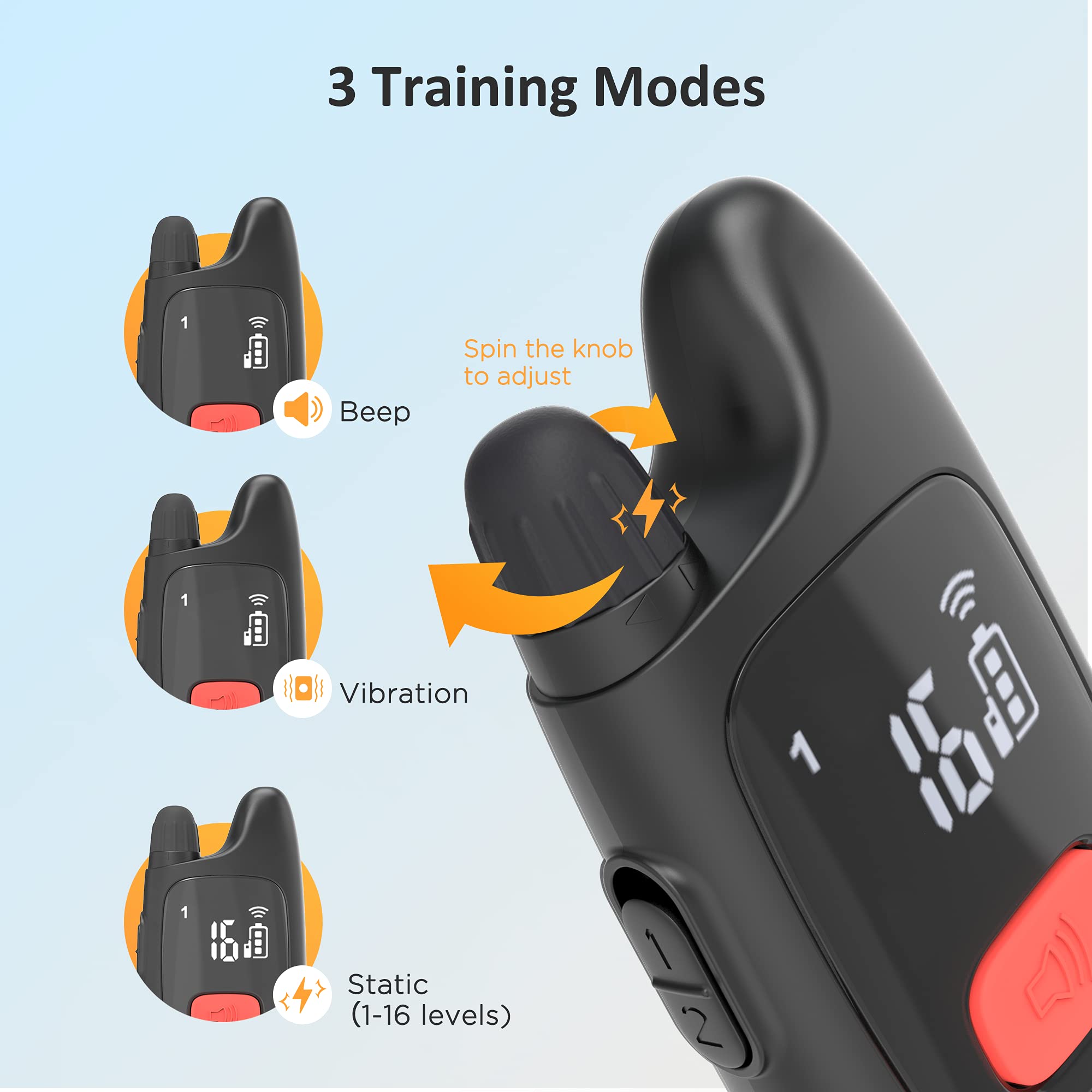 Patpet Dog Shock Collar With Remote - Waterproof Dog Training Collar For Small Medium Large Dogs With Beep, Vibration And 16 Sta
