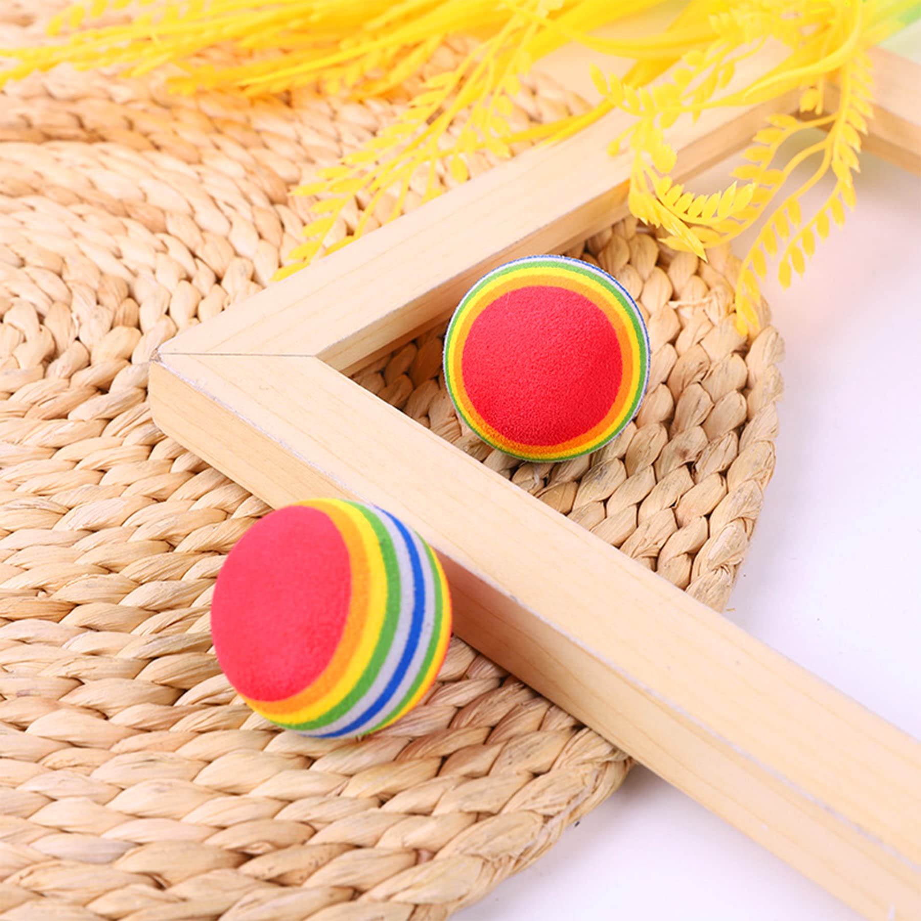 Pet Show 50Pcs 1.38' Cat Toy Balls Interactive For Indoor Cats Red Rainbow Soft Eva Foam Kittens Favorite Toys 35Mm Dia. Small Dogs Puppies Toy Balls Bulk Activity Chase Quiet Play Sponge Ball