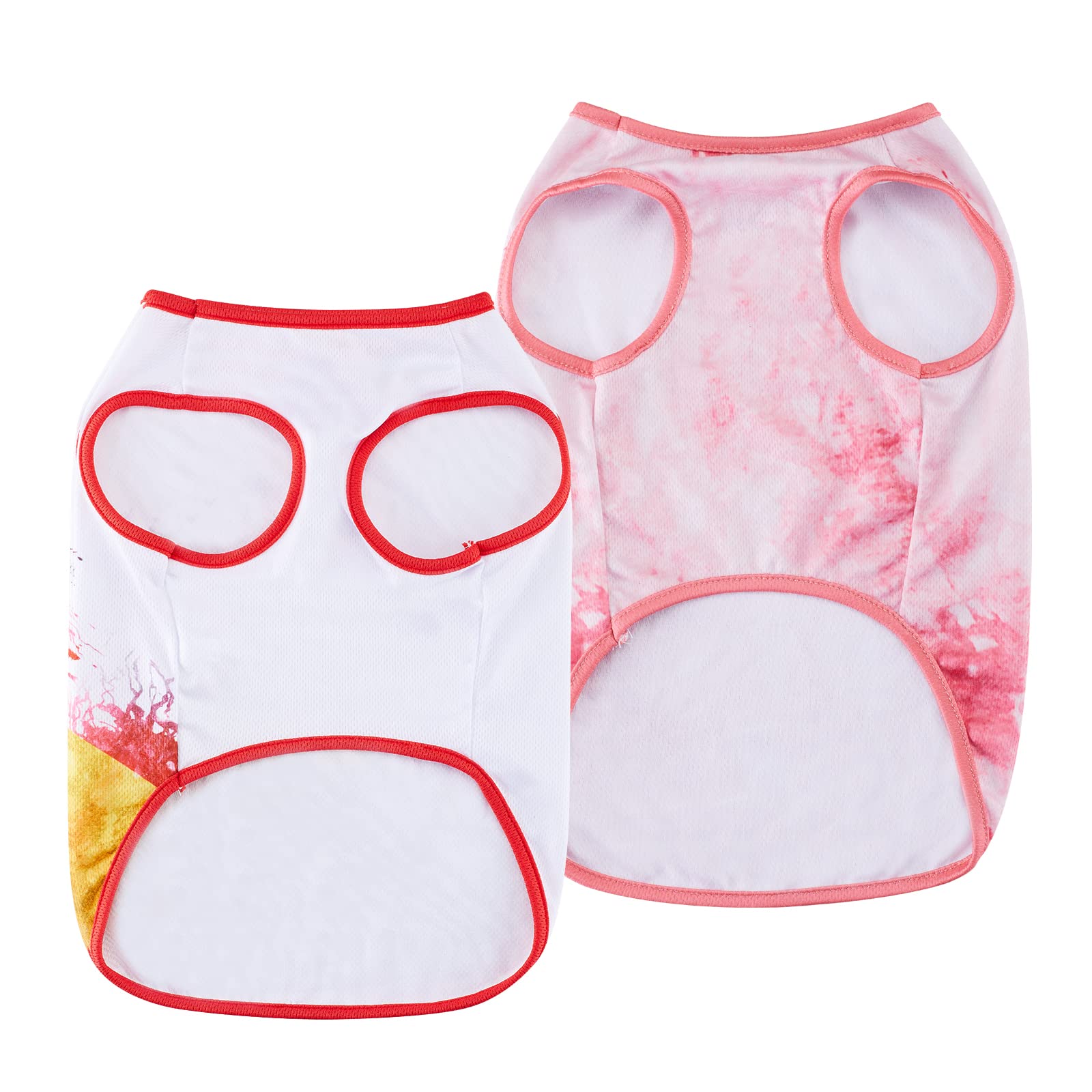Dog Shirts For X Small Dogs - Puppy Vest T-Shirt Sleeveless Costumes Soft And Breathable Dog Shirt 2 Pack (X-Small, Pink+White)