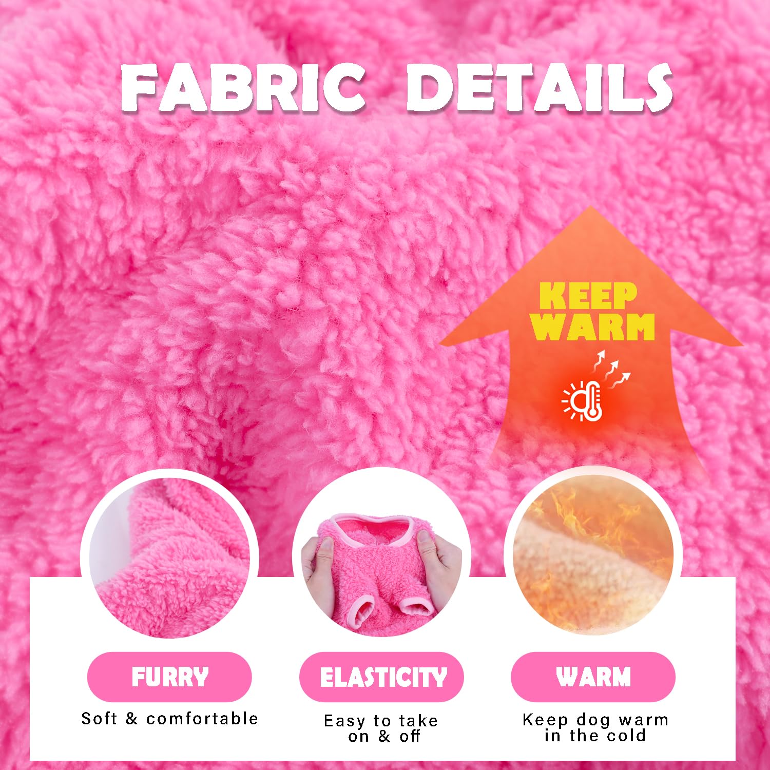 Fleece Dog Sweater Hoodie Sweatshirts Warm Fuzzy Velvet Sweaters Dog Winter Clothes For Small Dogs Girl & Boy, Pet Coats, Cat Ap
