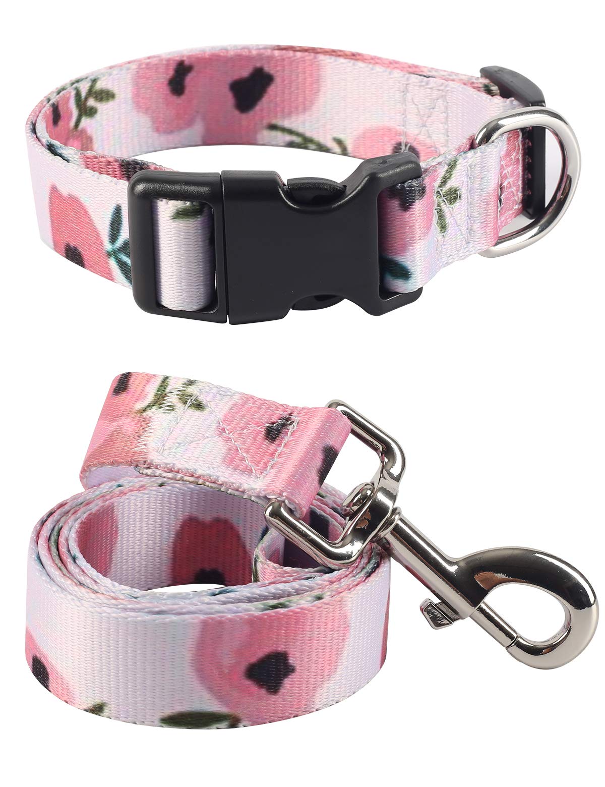 Coomour Dog Collar Pet Funny Rainbow Adjustable Collars With Cute Tie Dye Leash For Small Medium Large Dogs Cats Multicolor Coll