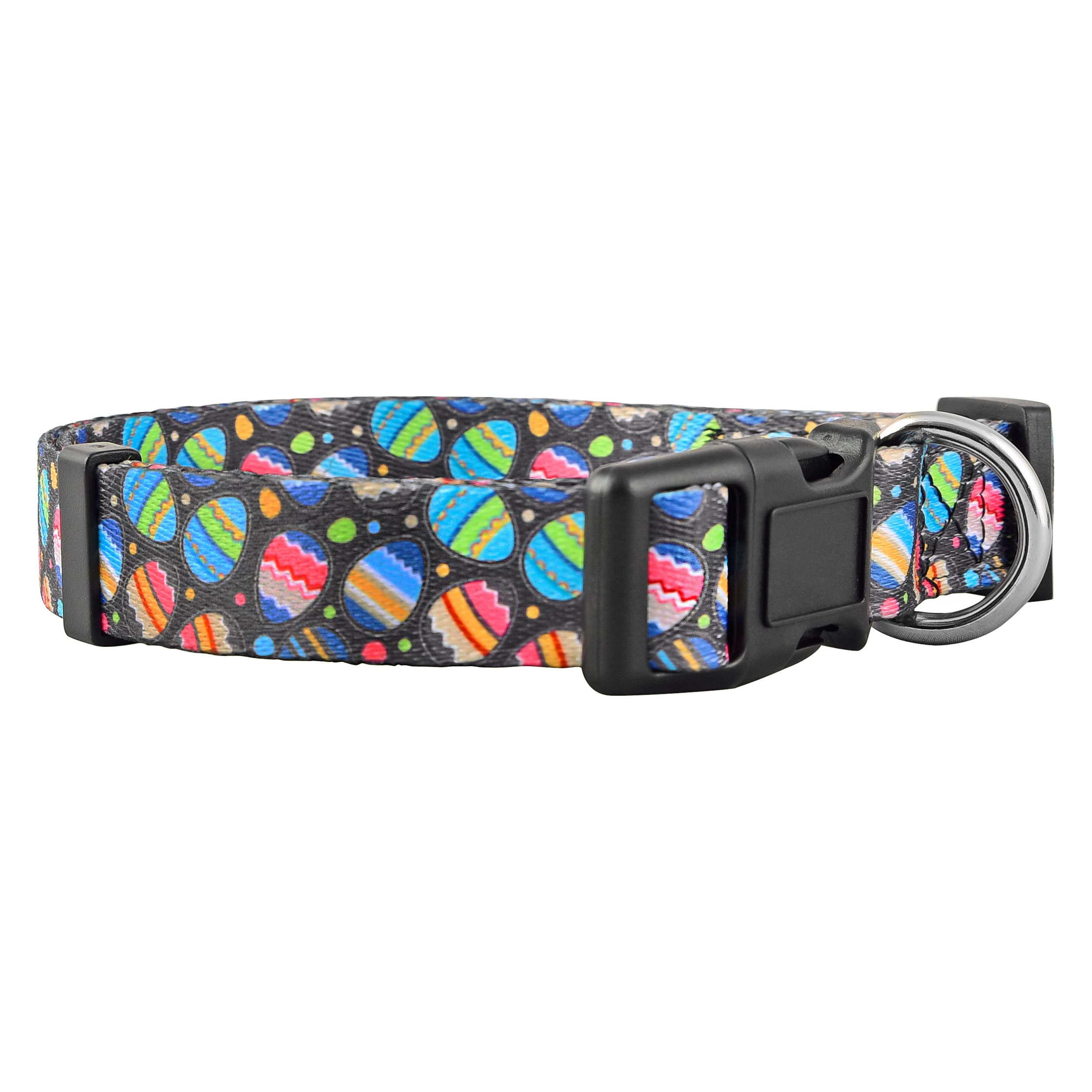 Native Pup Easter Dog Collar, Cute Spring Gift For Puppies, Pink Pastel, Eggs, Chicks, Bunny (Eggs, Large)
