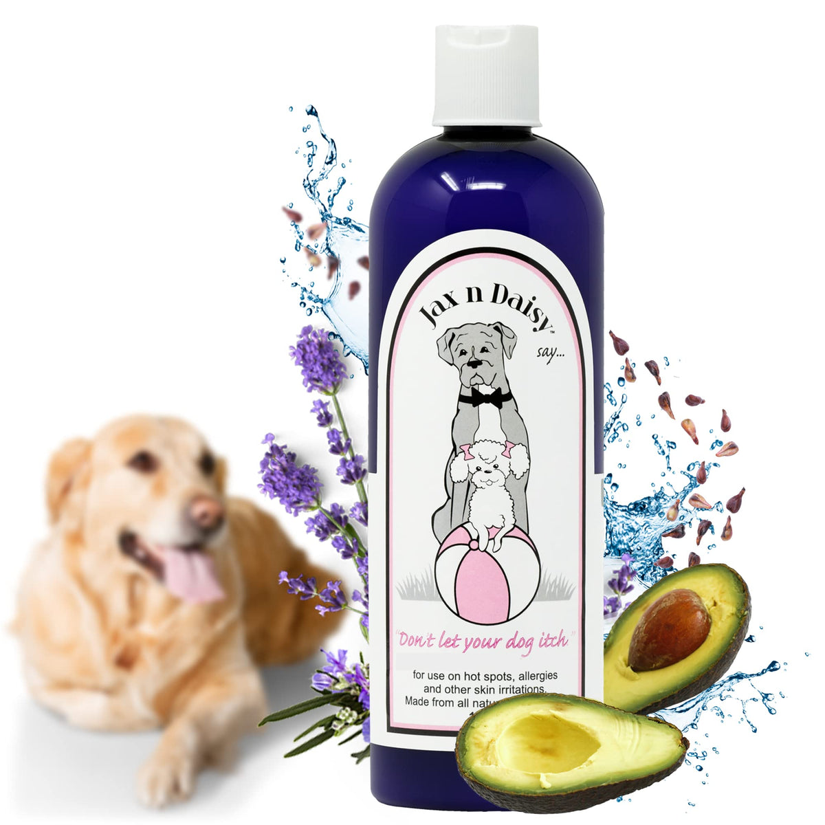 Jax N Daisy Don'T Let Your Dog Itch Lotion Itch Relief For Dogs, 16Oz Treatment And Skin Soother For Dogs With Itchiness - Dog G