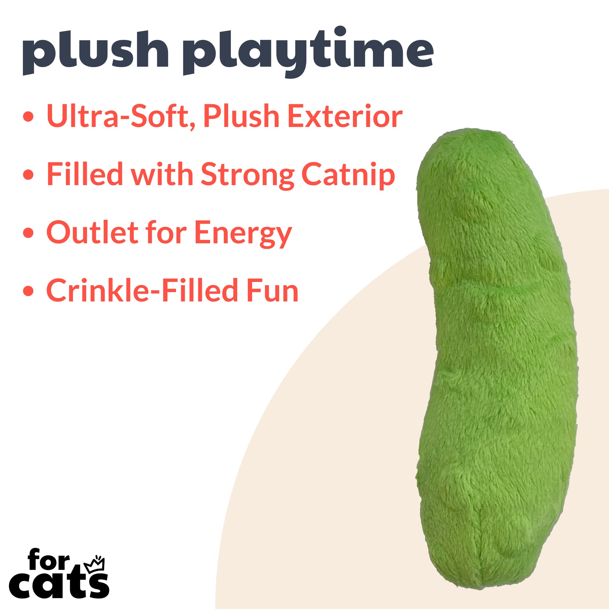 Huxley & Ket Plush Cat Toy | Pickle | Snack Attack Strong Catnip Filled Cat Toy | Plush Interactive Kitten And Cat Toy With Catnip And Crinkle | Kittybelles