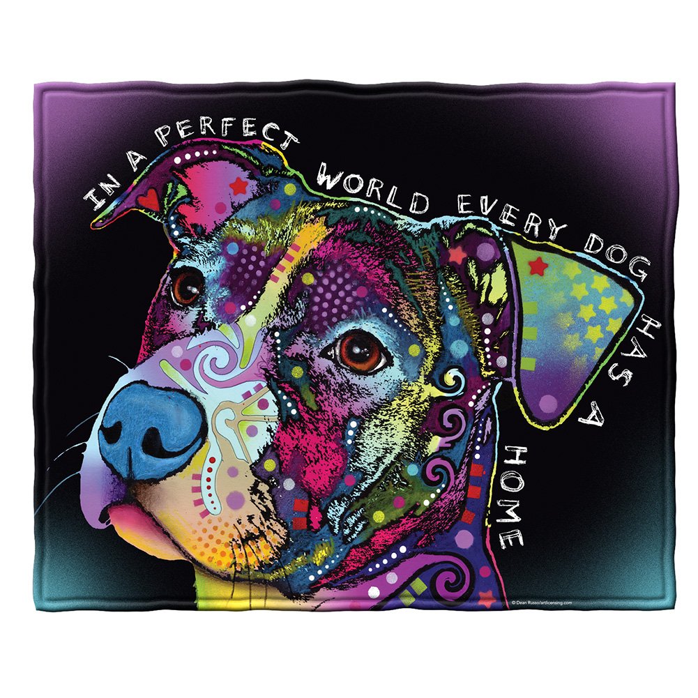 Dawhud Direct Colorful Dog Fleece Blanket For Bed, 50'' X 60'' Dean Russo Ii Dog Fleece Throw Blanket For Women, Men And Kids - 