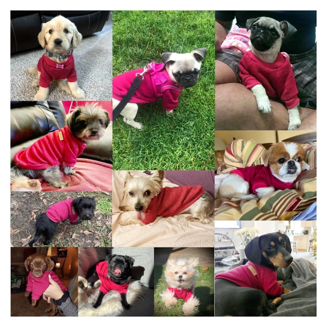 Chborless Pet Dog Classic Knitwear Sweater Warm Winter Puppy Pet Coat Soft Sweater Clothing For Small Dogs (S, Wine Red)