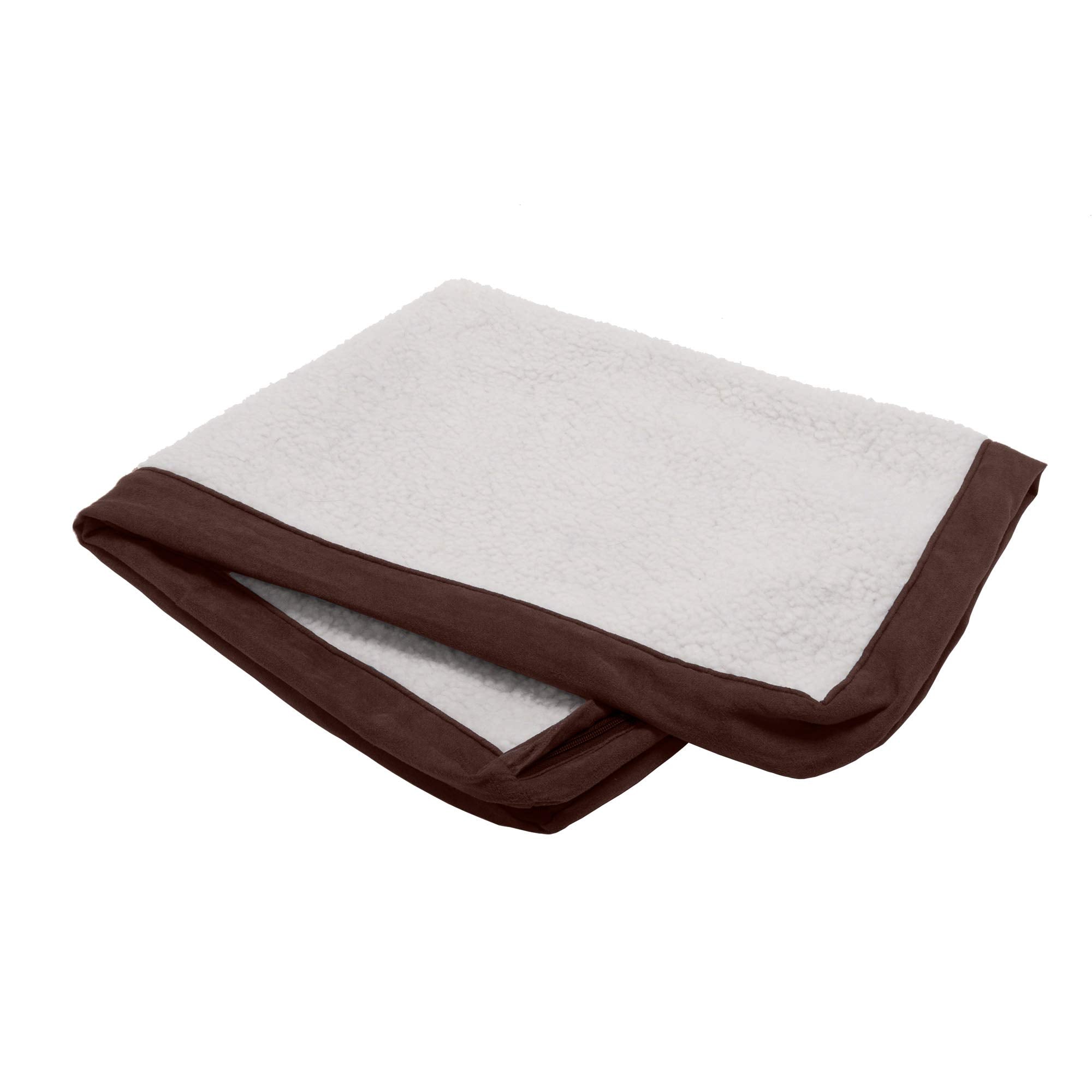 Furhaven Replacement Dog Bed Cover Sherpa & Suede Mattress, Machine Washable - Espresso, Large