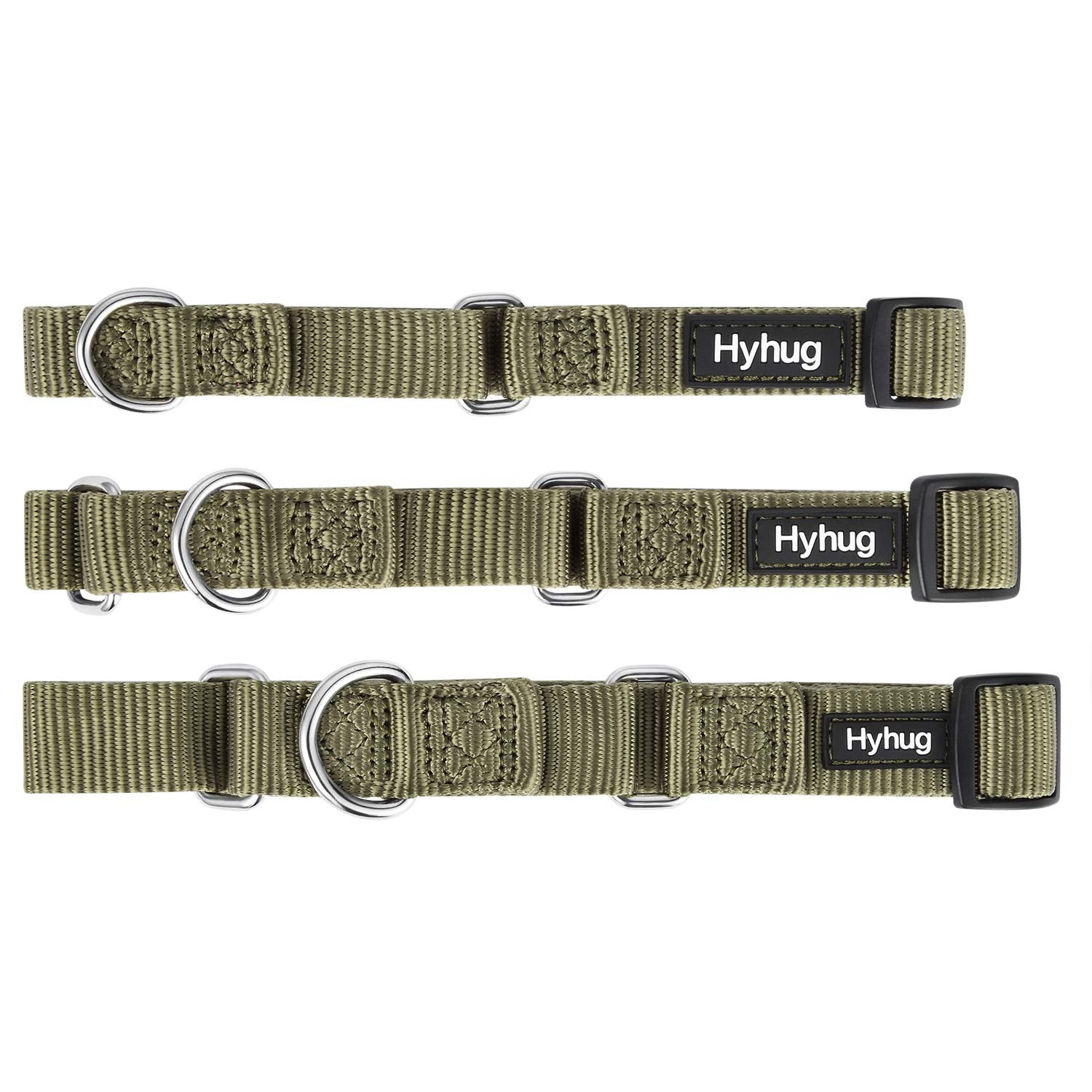 Premium Upgraded Durable Nylon Anti-Escape Martingale Dog Collar For Medium Boy And Girl Dogs Comfy And Safe - Walking, Professional Training, Daily Use. (Medium, Military Green)