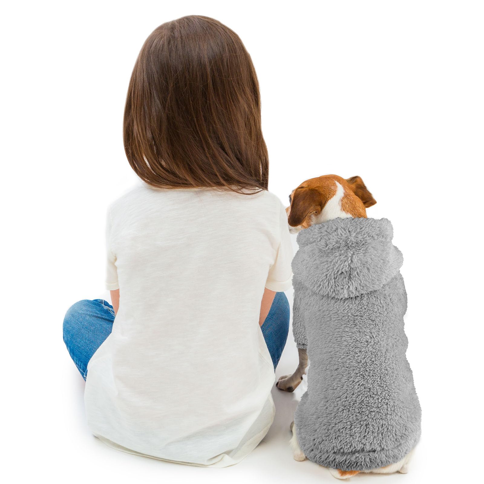 Fuzzy Dog Hoodie Dog Sweaters For Small Dogs Soft Double-Sided Plush Fleece Dog Sweater Dog Clothes Dog Coats Dog Hoodie Sherpa