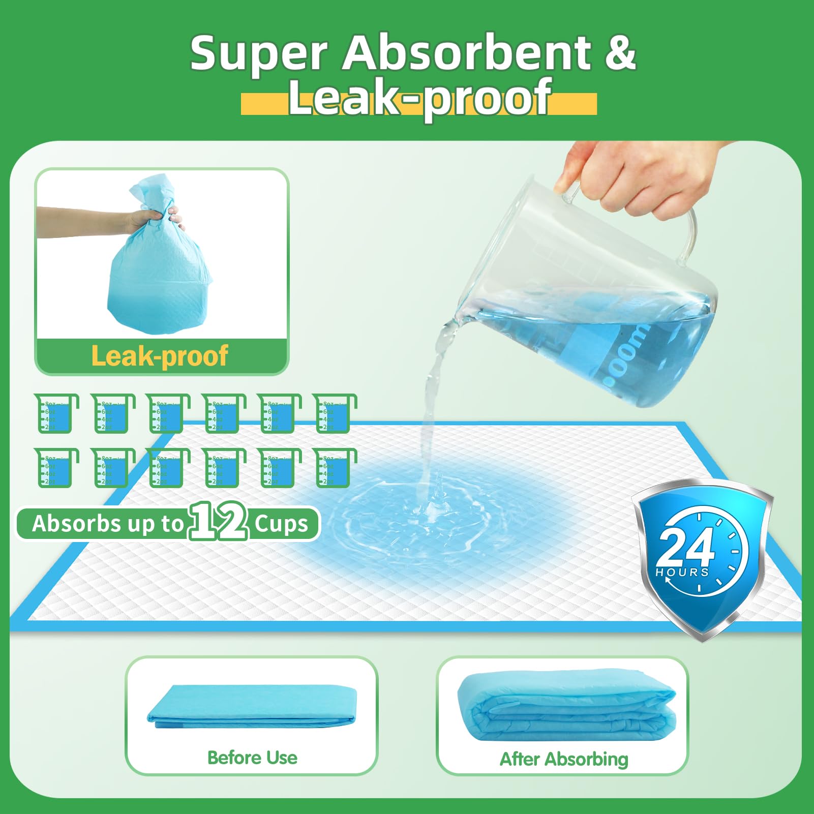 Deep Dear Dog Pee Pads Extra Large 30''X36'', 40-Count Puppy Pads Xxl, Leak-Proof X-Large Pee Pads For Dogs, Super Absorbent Dog