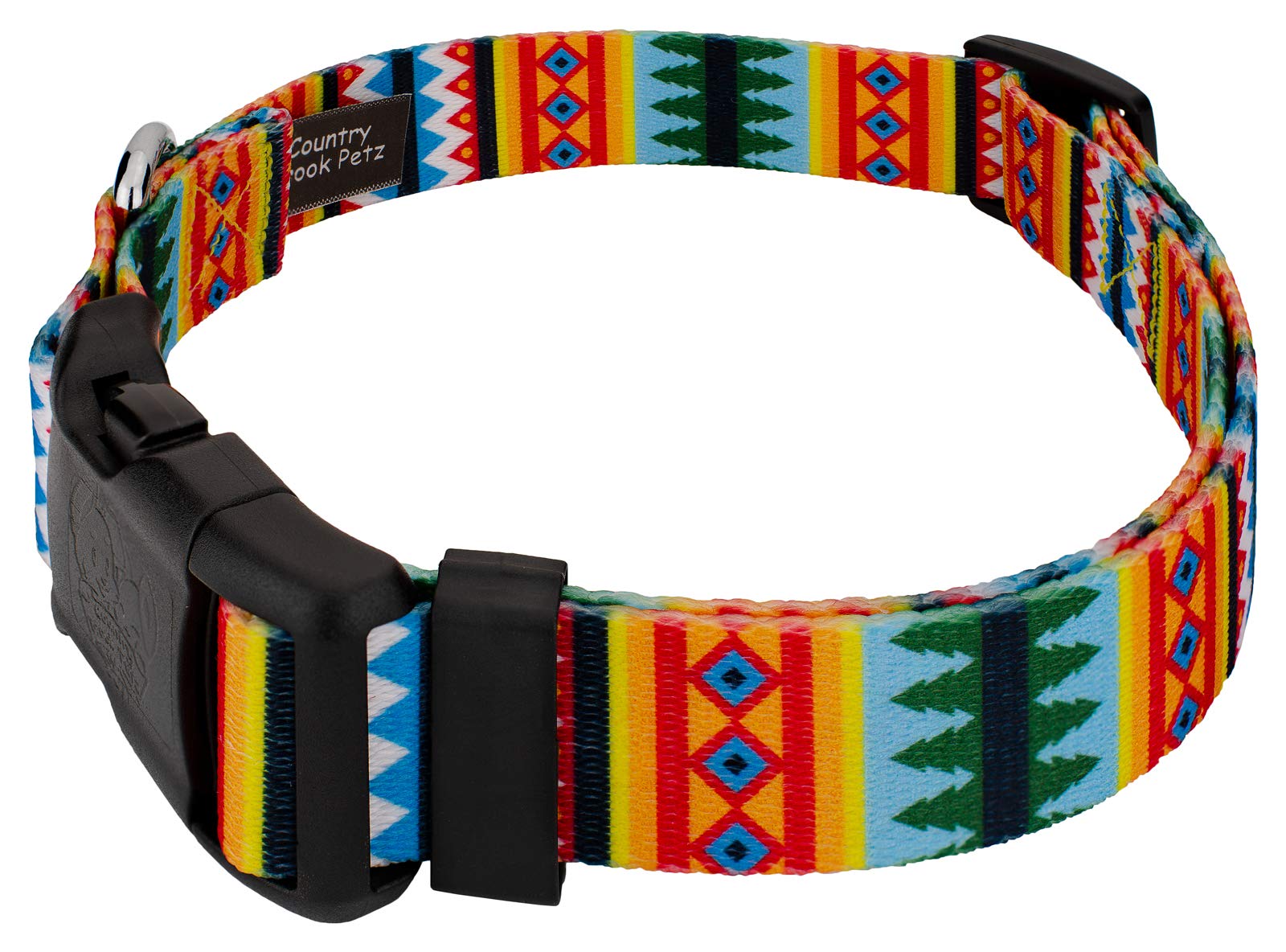 Country Brook Petz - Deluxe Summer Pines Dog Collar - Made In The U.S.A. - Country And Western Collection Featuring Rustic Desig