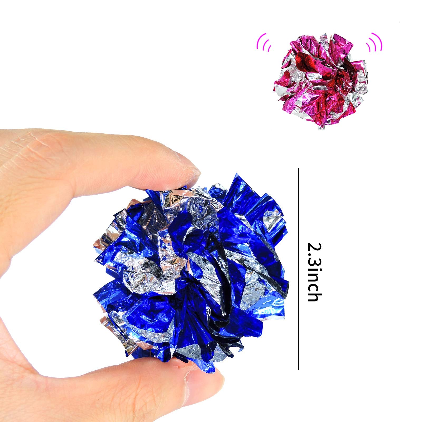 Andiker 10Pc Cat Crinkle Balls, 2.36 Inches 5 Colors Kitten Balls Interactive Cat Toys For Indoor Cats To Chew, Chase, Swat, Bit