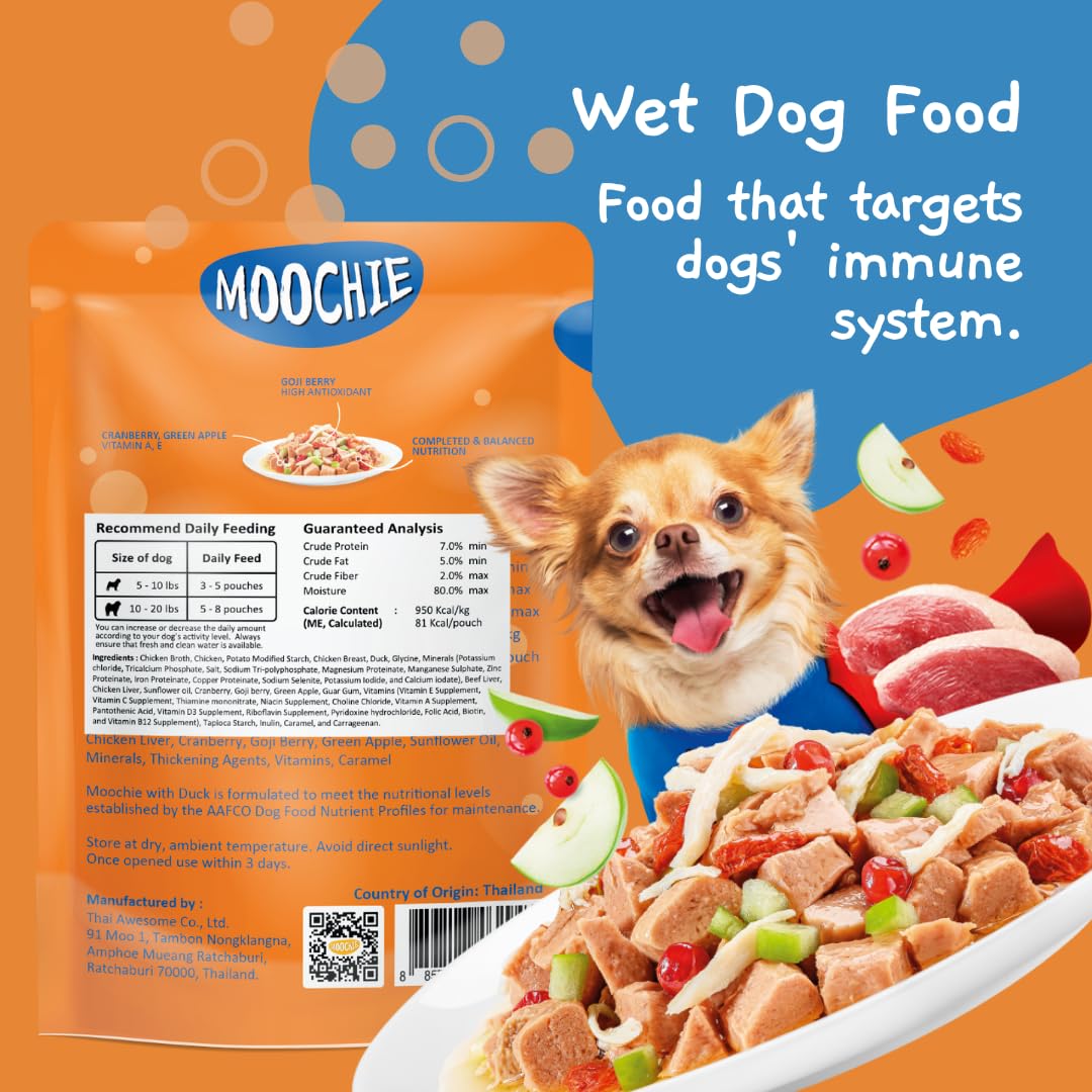 MOOCHIE Healthy Growth Wet Puppy Food - Soft Dog Food - Made with Real Chicken, Beef, Vegetables and Rice - No Added Preservativ