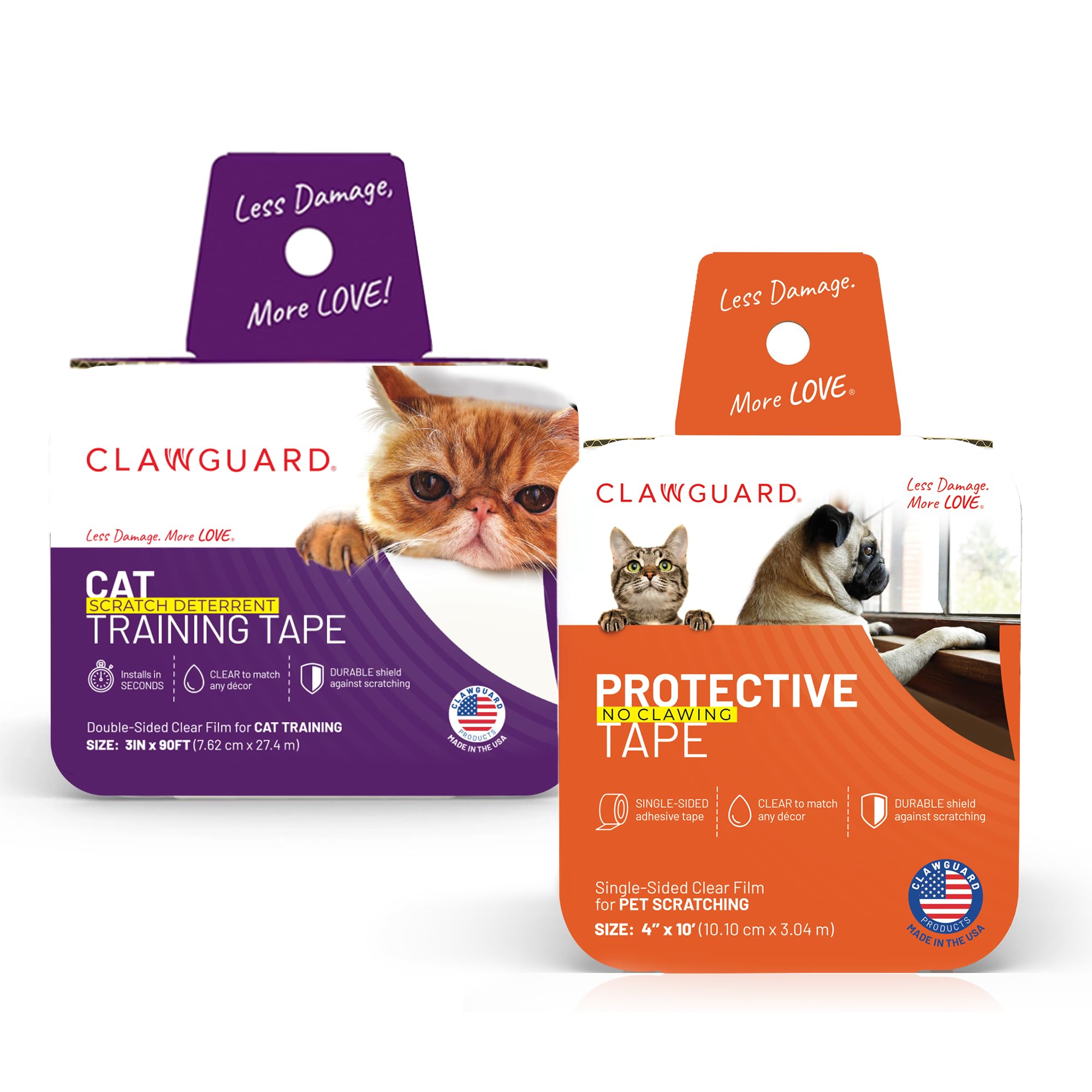 CLAWGUARD Bundle Pack - Dog Scratch Protection Tape Single Sided XL Roll and Cat Training Tape Anti Scratch Deterrent Double Sid