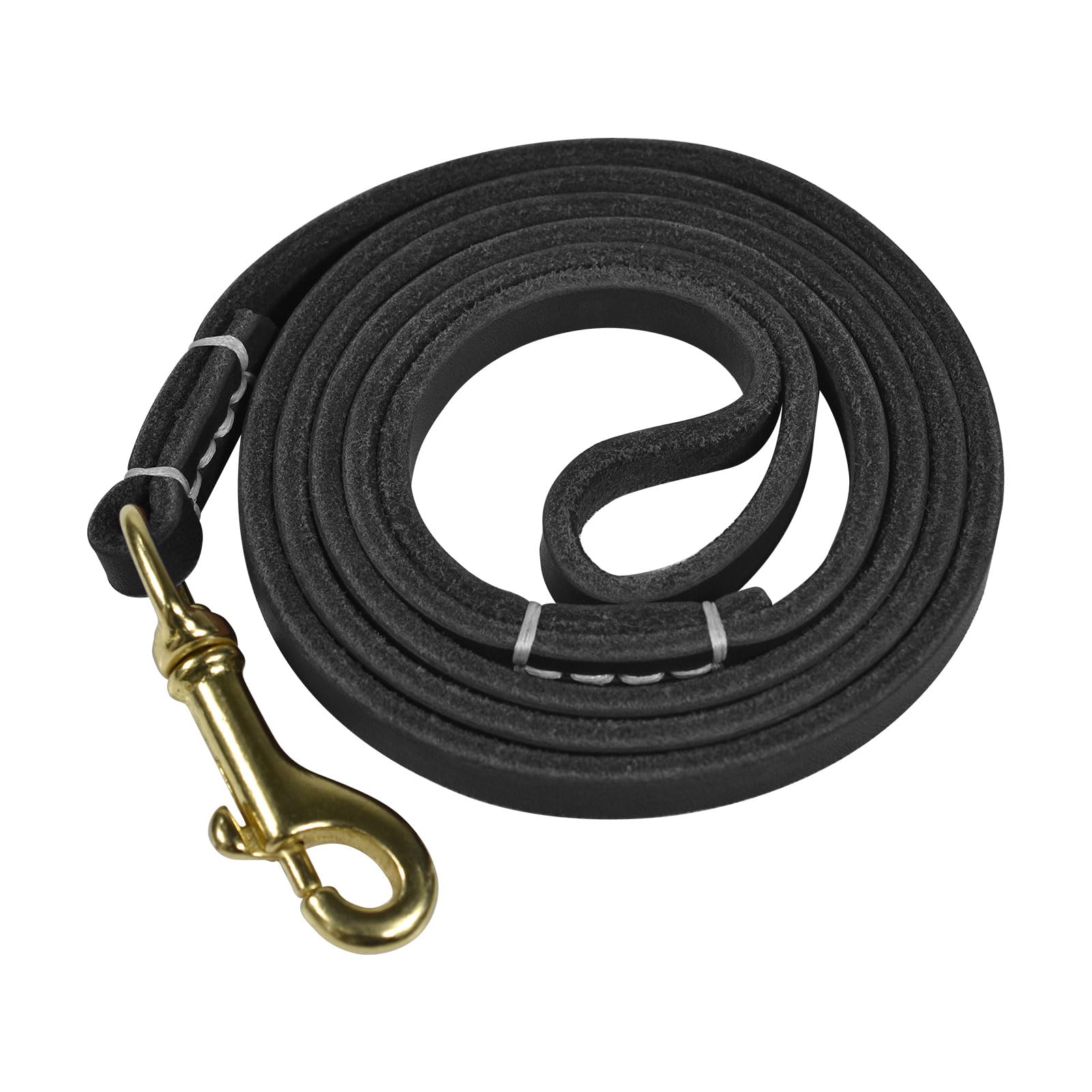 Reopet 4 Feet / 5 Feet / 6 Feet Genuine Leather Small & Medium Dog Leash, Real Leather - (3/8 X 4, Black)