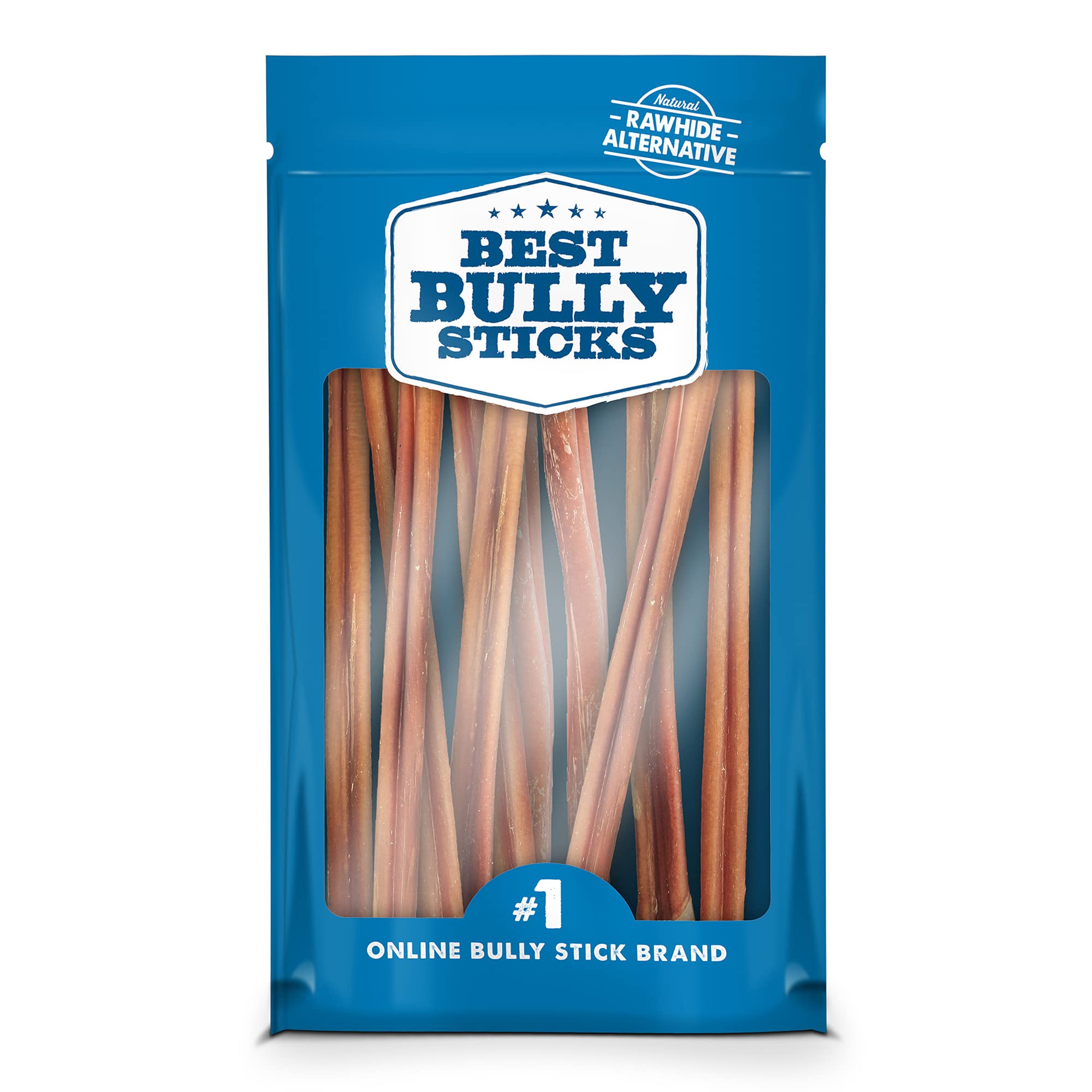 Best Bully Sticks 12 Inch All-Natural USA-Baked Bully Sticks for Dogs - 12    Fully Digestible, 100% Grass-Fed Beef, Grain and R
