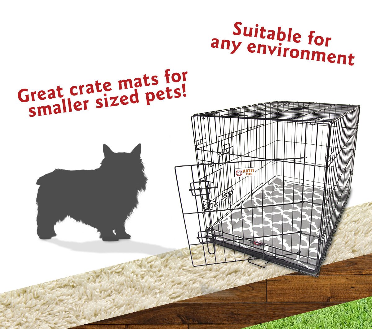 24' Trellis Gray Crate Dog Bed Mat By Majestic Pet Products