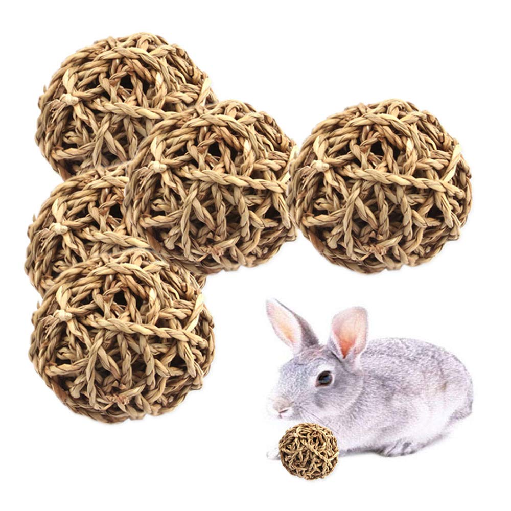 10Pcs Small Animal Ball Toy, Rabbit Activity Toy, 2.8In Large Guinea Pig Chew Toys Grass Ball For Hamsters Gerbils Bunny Rabbits Guinea Pigs