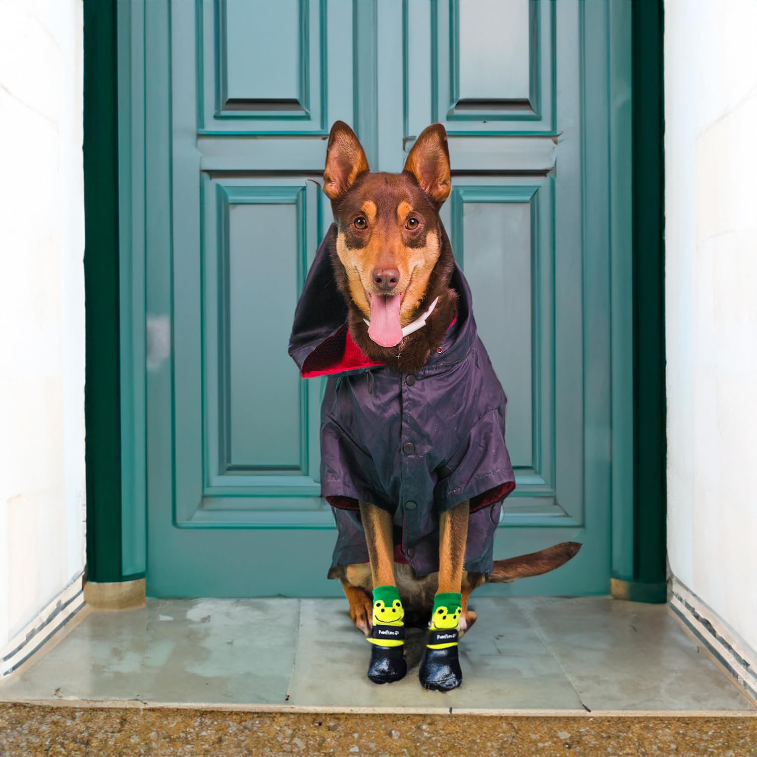 PawFlex Double Dipped Waterproof Dog Socks Comfy Pawz Soft Indoor/Outdoor Dog Booties with Rubberized Bottom| Non-Slip Silicone