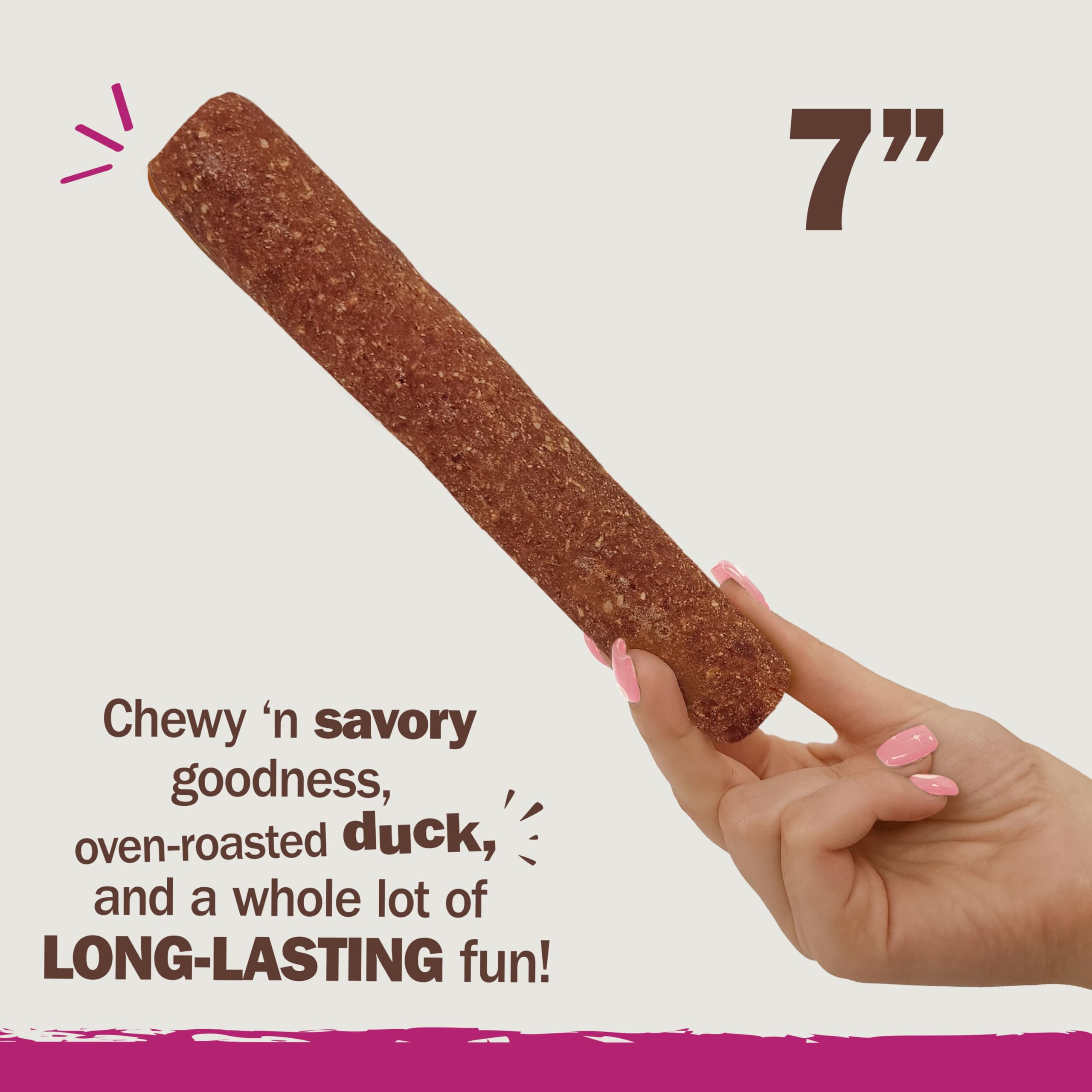 Cadet Chewalicious Chewy N Savory Rolls with Real Duck, Rawhide-Free Healthy Dog Chews, Limited-Ingredient Dog Treats & Long-La