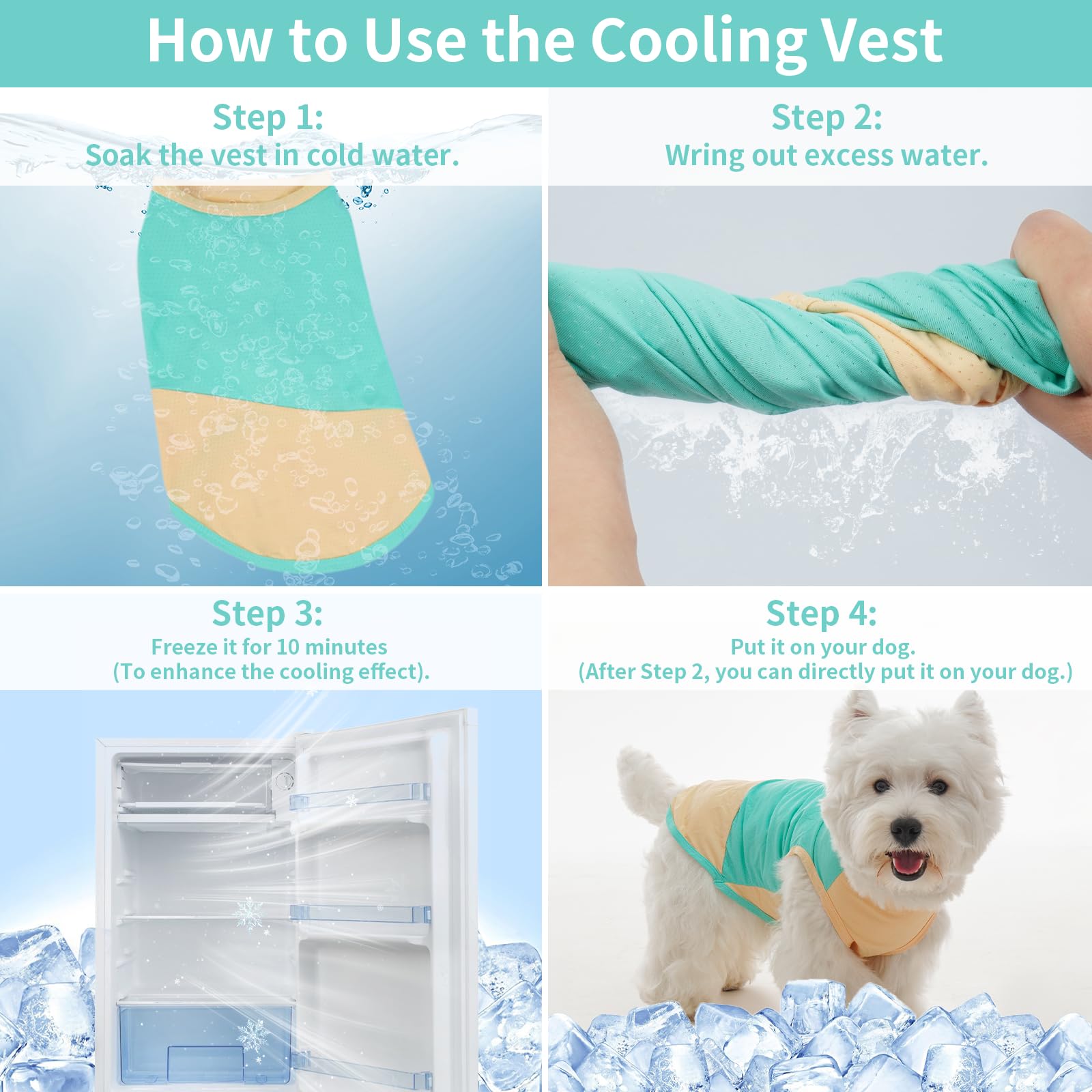 Brkurleg Summer Dog Breathable Cooling Shirts Soft Dog Cooling Vest For Summer Quick Dry Lightweight Sleeveless Pet Shirts For O