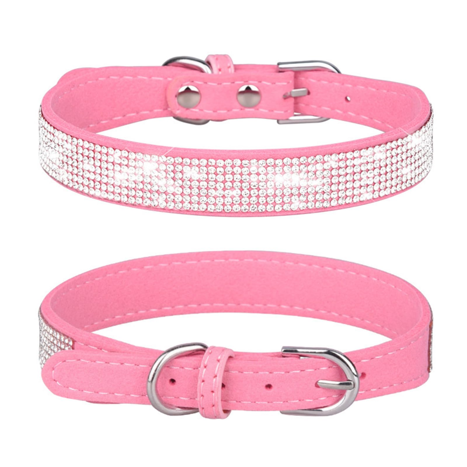Jestrem Dog Collar, Bling Rhinestone Dog Collar, Adjustable Leather Bling Dog Collars For Small Medium Large Breed Girl Dogs Cat