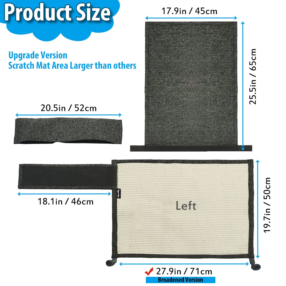 Natuya Furniture Protectors From Cats-Cat Furniture Protector-Cat Scratch Deterrent Cushion-Stretchable Anti-Scratch Sofa Cushion (Dark Gray, Left)