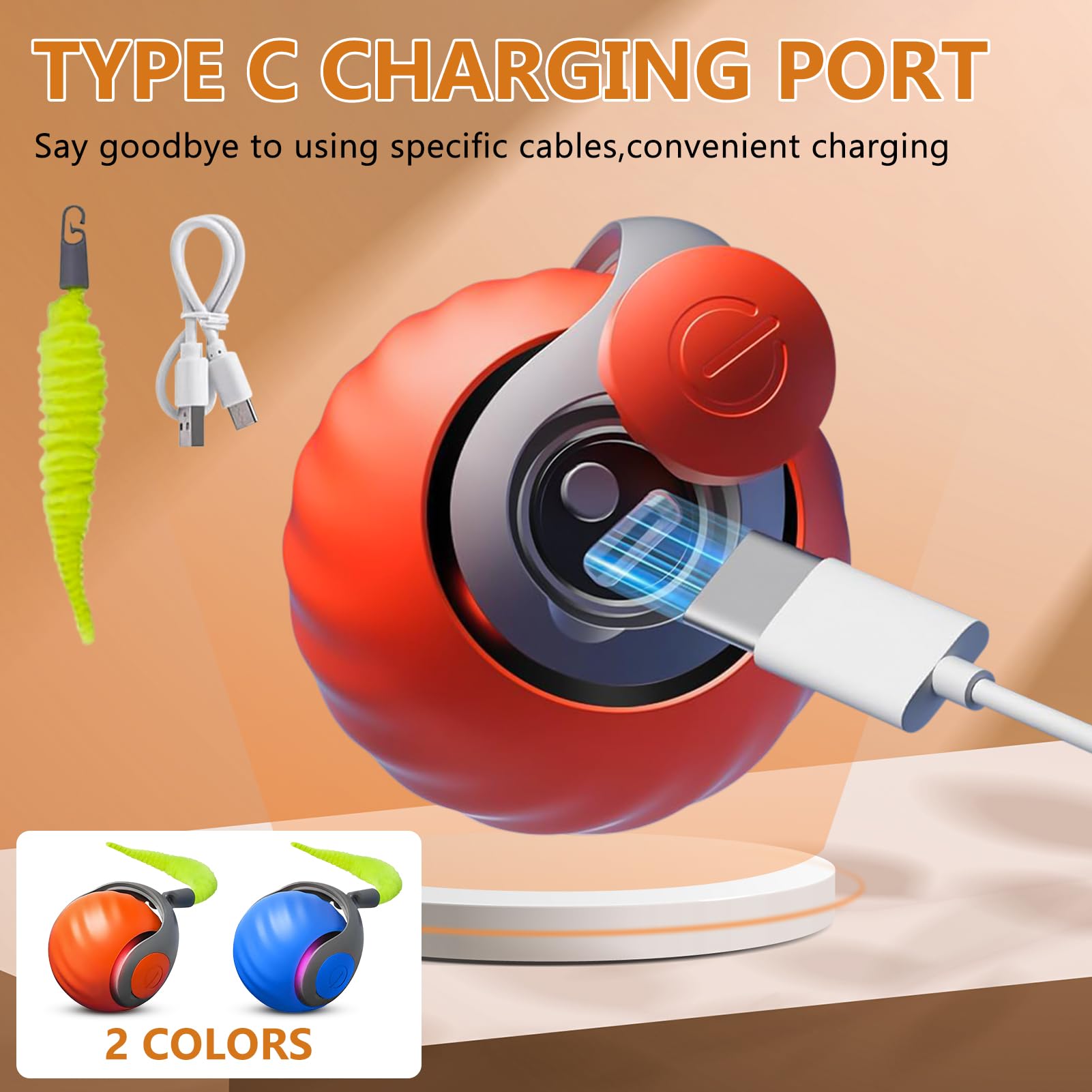 Wjqyfjjs 2Pcs Speedy Cat Toy, 2025 New Generation Interactive Toys For Indoor Cats, Smart Toys Ball, Two Speed Adjustment, Autom