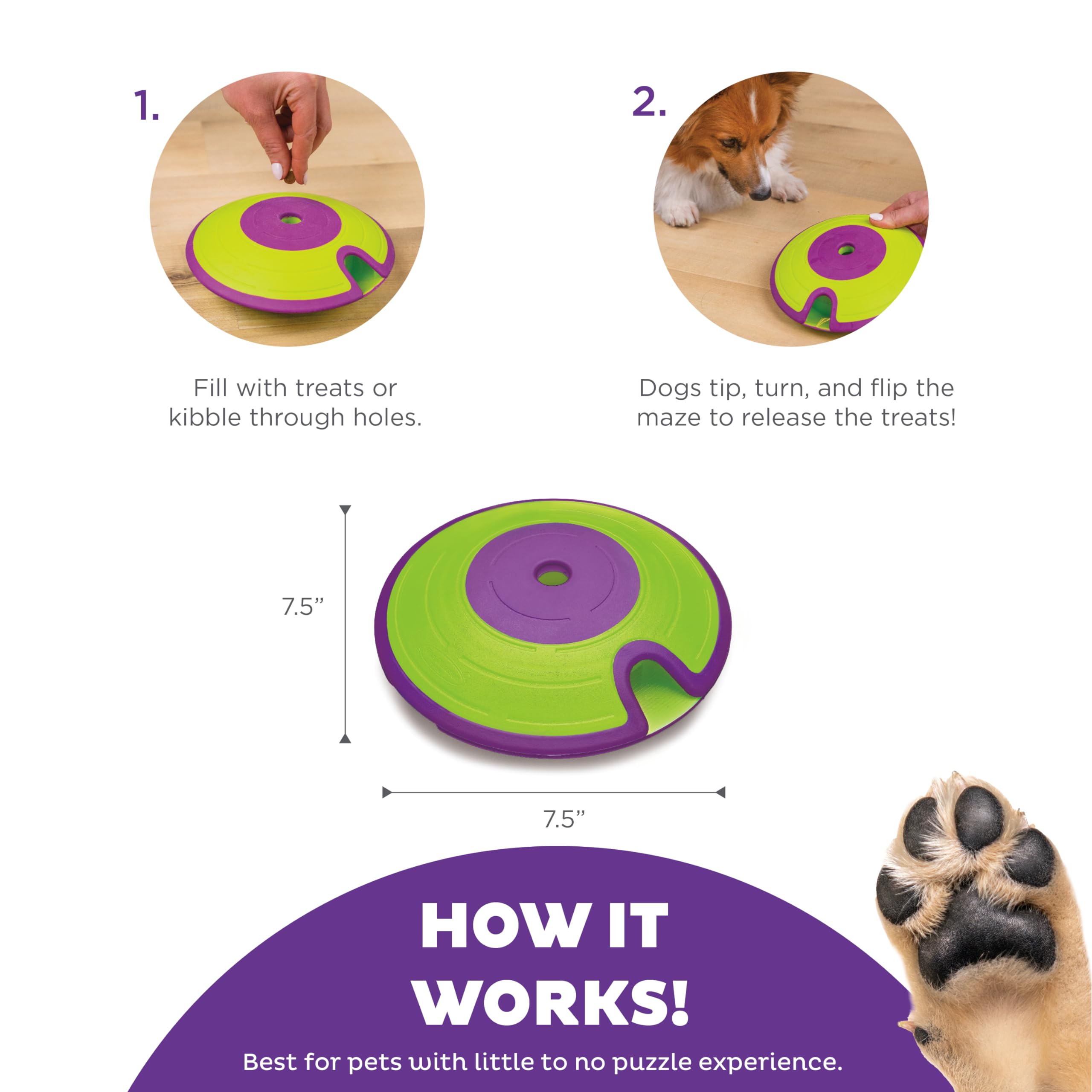 Outward Hound by Nina Ottosson Dog Treat Maze Dog Puzzle Enrichment Toy, Level 2 Intermediate, Green