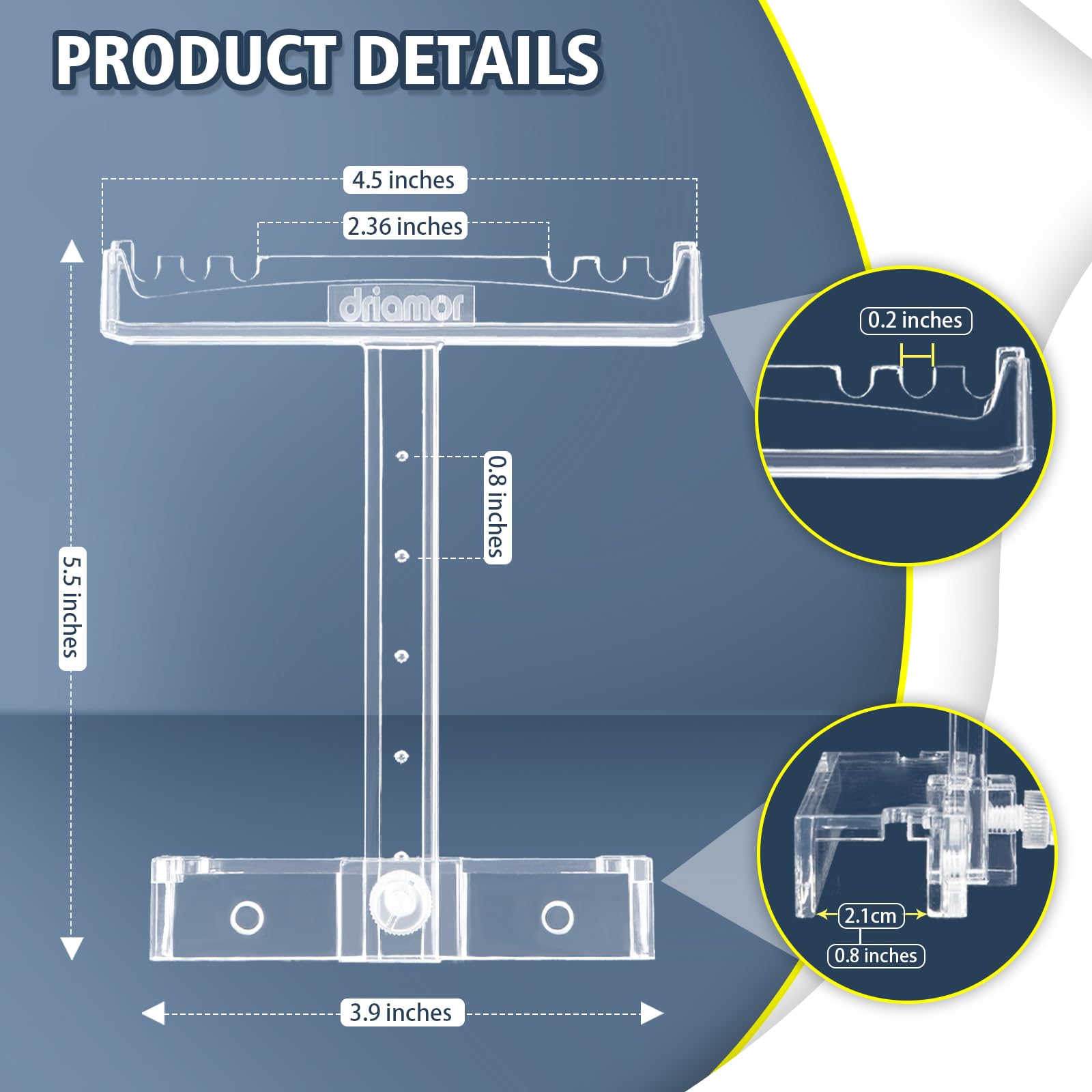 driamor Aquarium Light Riser Adjustable, Clear Acrylic Fish Tank LED Light Stand Aquarium Lamp Holder Bracket Kit 2pcs Transpare