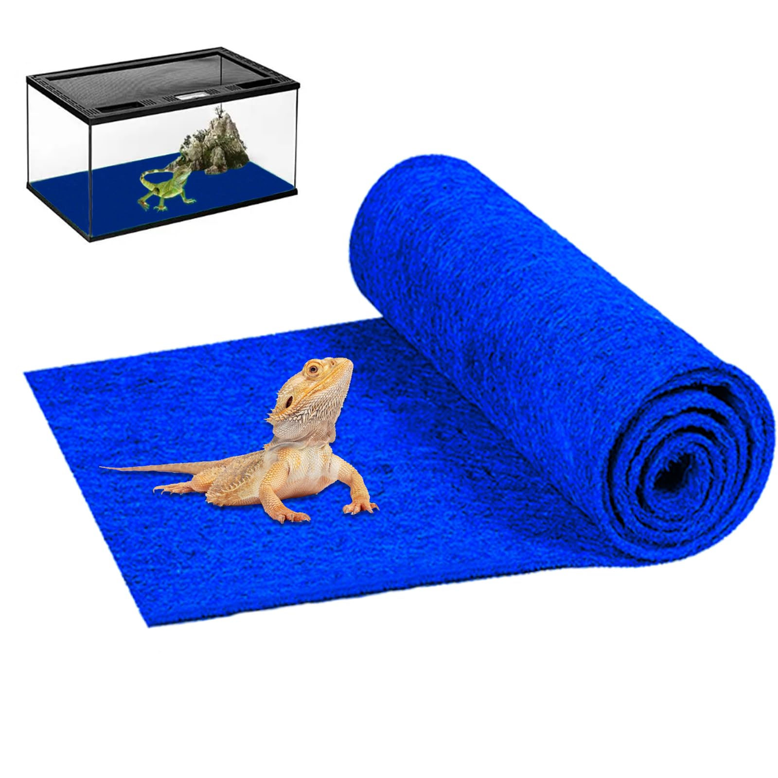 Mechpia 47'' X 24'' Large Reptile Carpet Terrarium Liner Bedding Reptile Substrate Mat Supplies For Bearded Dragon Snake Lizard 