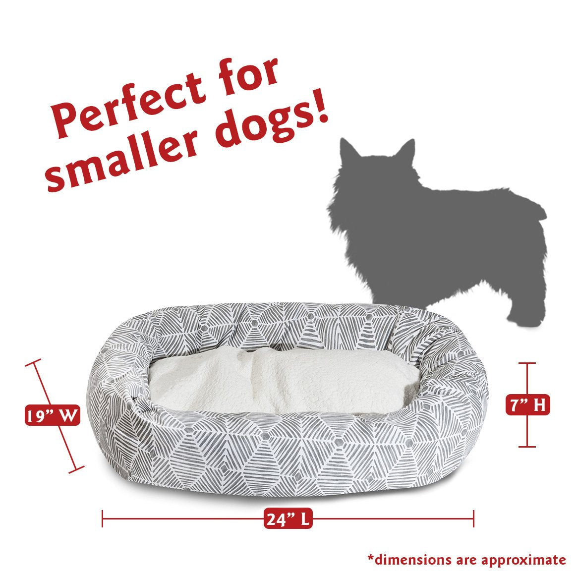 Majestic Pet 24' Charlie Gray Sherpa Bagel Bed