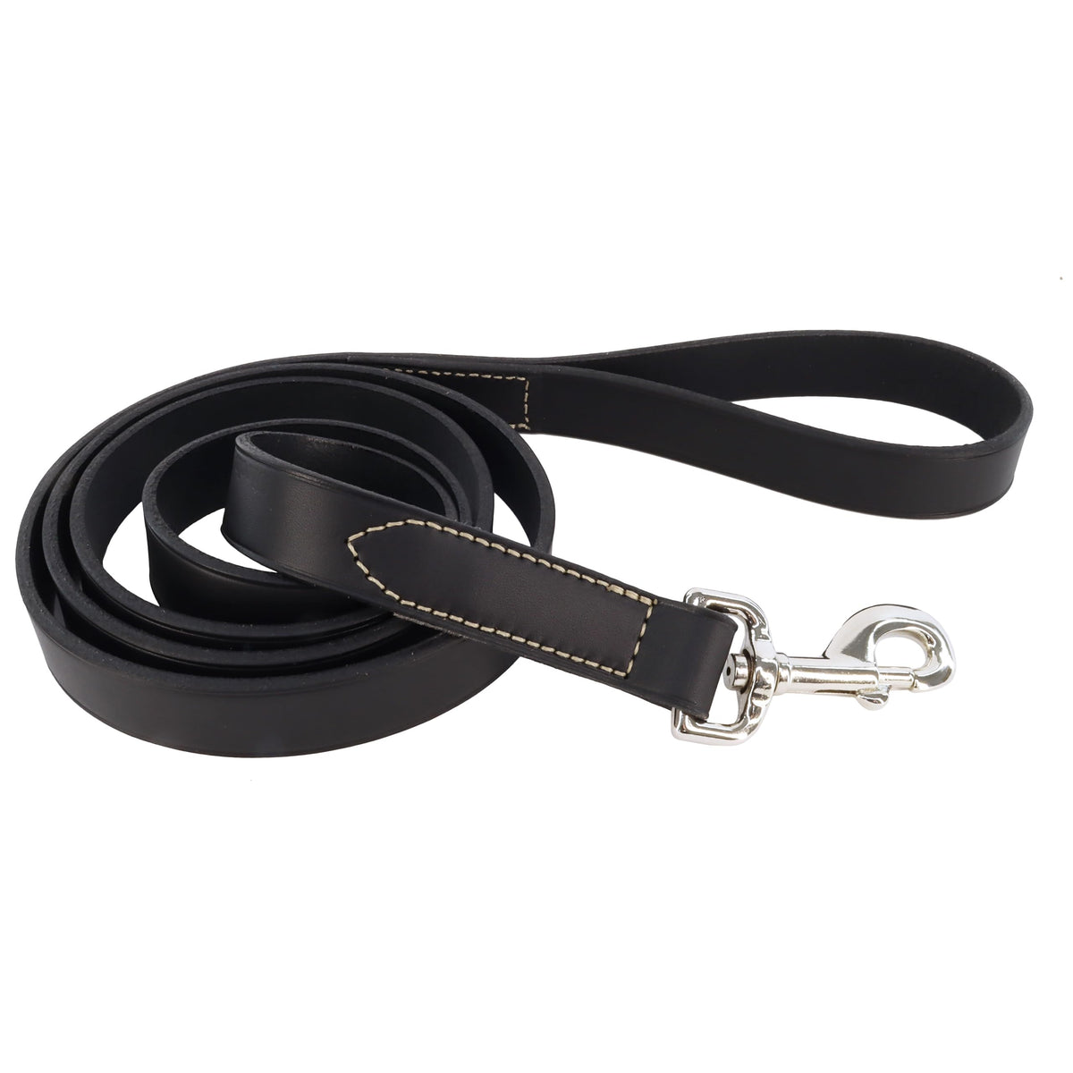 Coastal Pet Circle T Oak Tanned Leather Dog Leash - Durable Dog Leash Perfect For Leash Training - Comfortable Leash For Puppies & Dogs Made From Full-Grain Leather - Black, 3/8' X 6'
