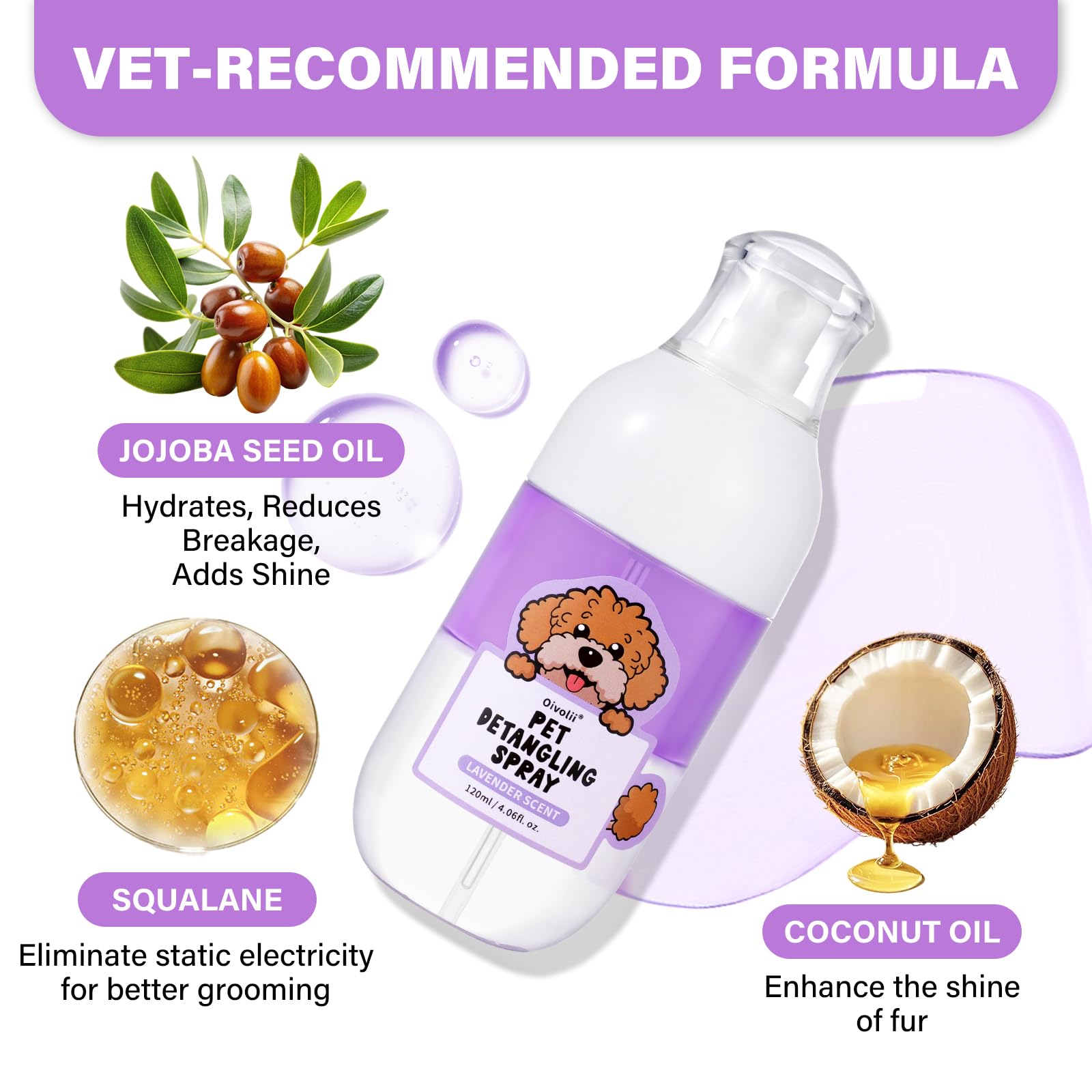 Dog Detangler Spray Dematting, Natural Dog Leave In Conditioner Spray For Grooming And Dogs Mat Removal,Perfect For Doodles & Al