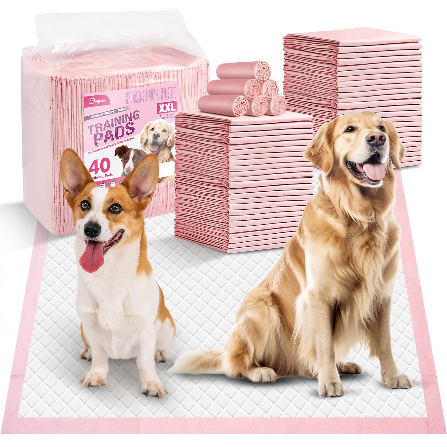 Joyeux Extra Large Puppy Pads, Super Absorbent, Ultra Leak-Proof, Quick Dry - 31.5 x 35.4 Pee Pads for Dogs - Dog Pads for Potty