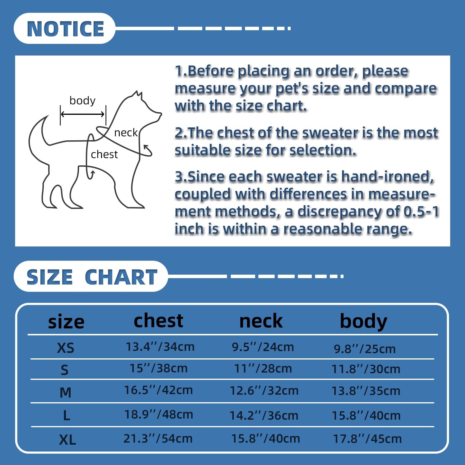 Small Dog Warm Winter Sweater Mengmengda Pet Dog Clothes Dog Knitwear For Small To Medium Breeds Dog Outfits, (Dark Blue L)