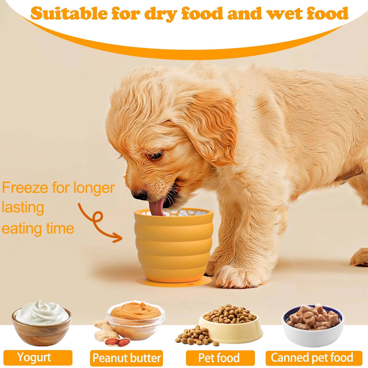 Femont Slow Feeder Bowl For Dog, Silicone Dog Lick Bowl For Fast Eater,Anxiety Relief Dog Feeding Bowls,Non-Slip Anti-Choking In