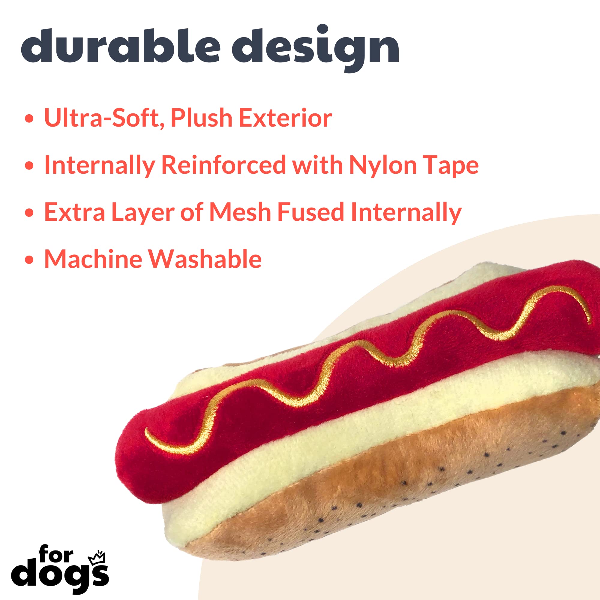 Huxley & Kent for Dogs | Haute Dog (Large) | 4th of July Power Plush Dog Toy with Squeaker | Funny Dog Toy | Cute Dog Toy | H&K
