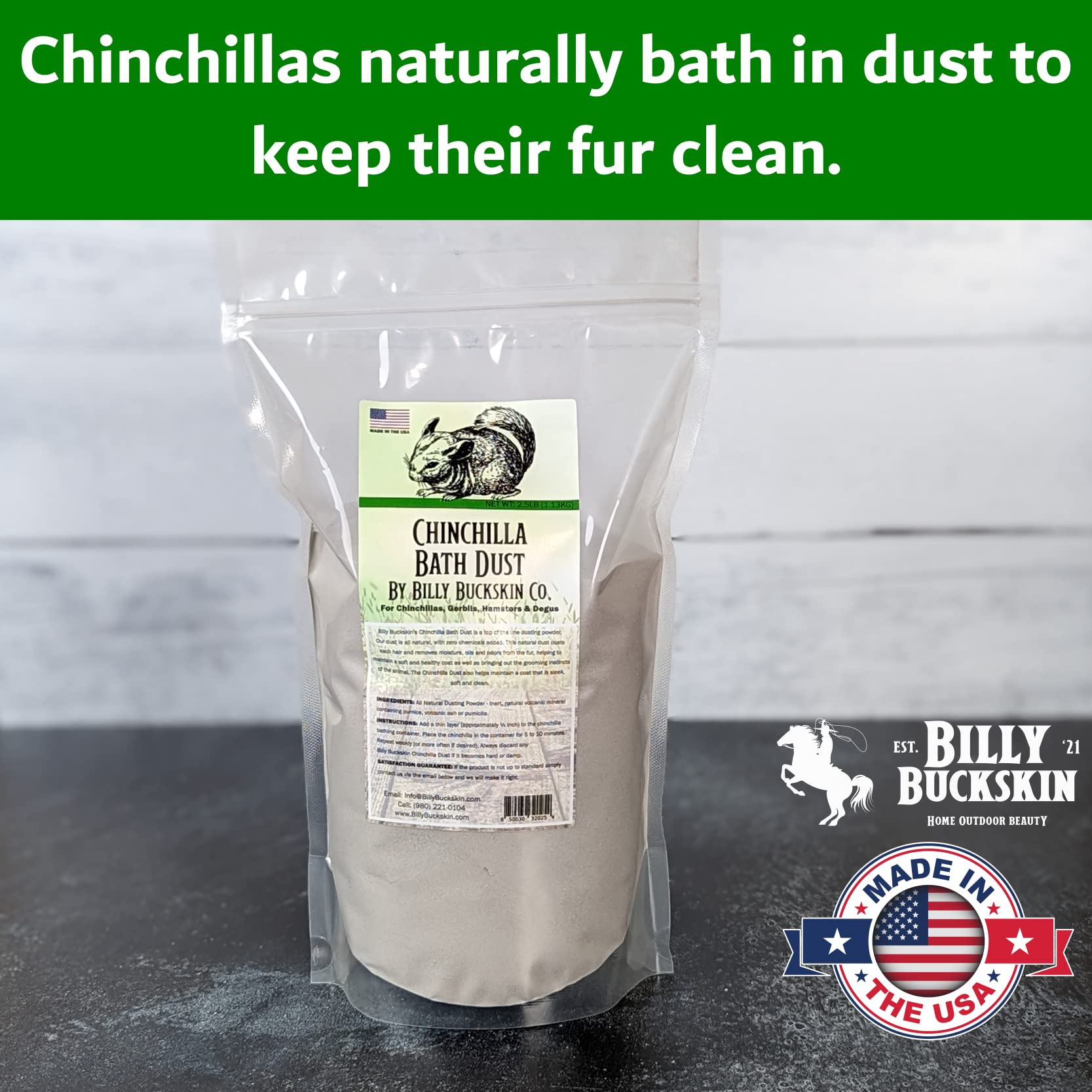 2.5 Lb. Chinchilla Dust Bath Bag, Pet Supplies, Pure Cleansing Pumice Sand For Cleaning Hamsters, Mice, Degu, Small Pet Animals,