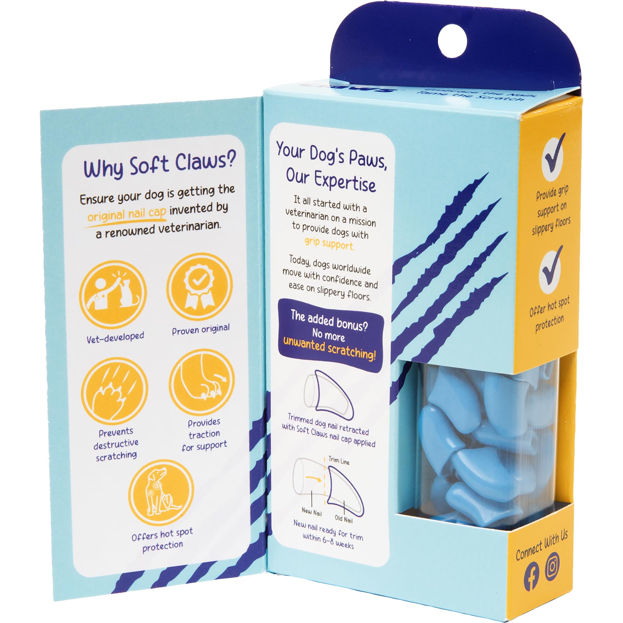 Soft Claws Dog And Cat Nail Caps Take Home Kit, X-Large, Blue