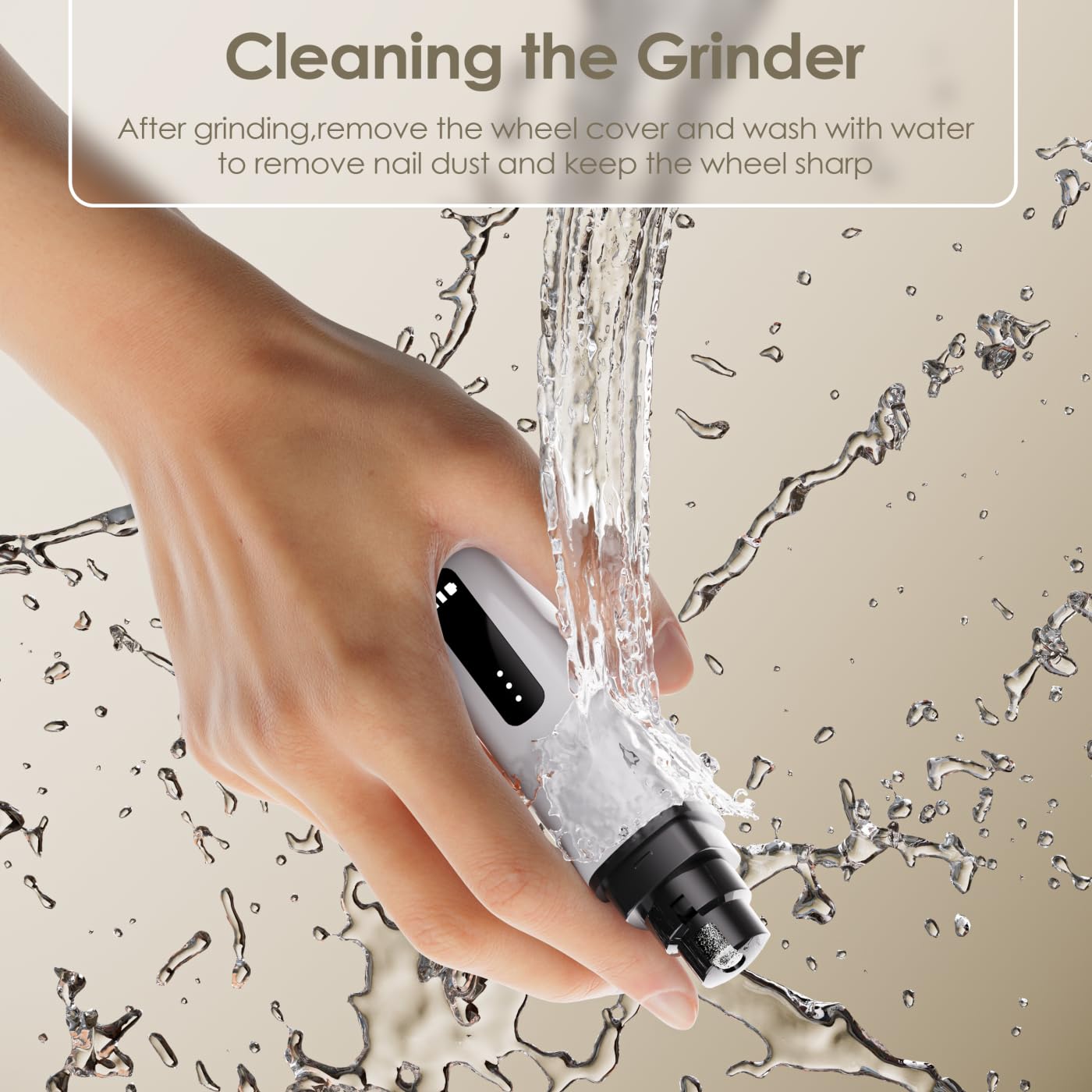 Shmcofe Dog Nail Grinder, Upgrade Ip67 Waterproof 3-Speed Led Light-Small Medium And Large Cat And Dog Nail Trimmers Super Quiet