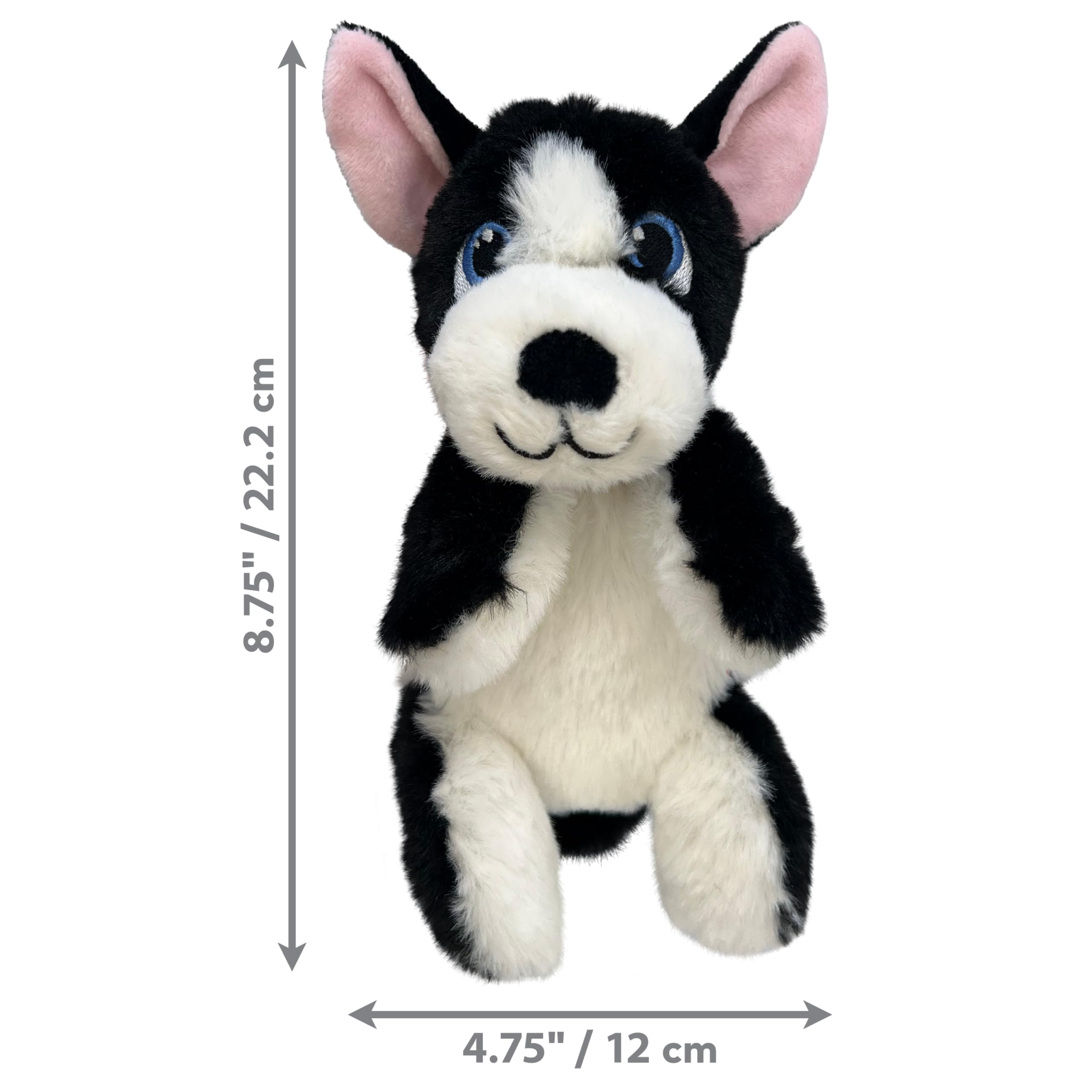 KONG Comfort Pups Plush Dog Toy - Low Stuffing, Crinkly Noise, Squeaker - Small, Boss Model