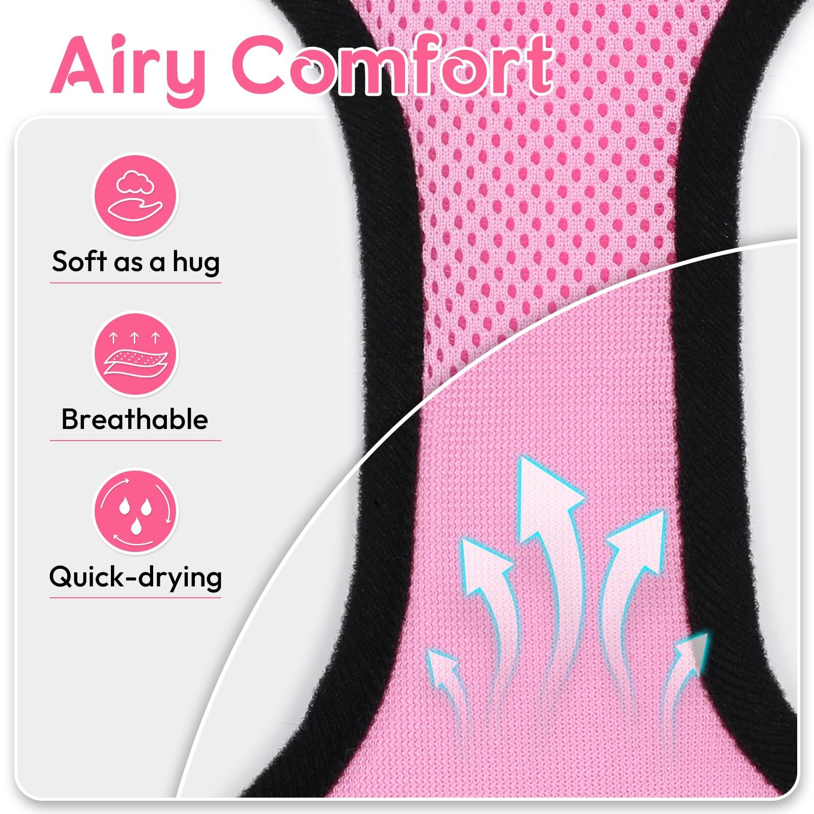 Dooradar Cat Harness and Leash Set, Adjustable Pink XS Vest, Soft Mesh, Escape Proof, Reflective Strips, Model YXMJTZ02XSPK20CW