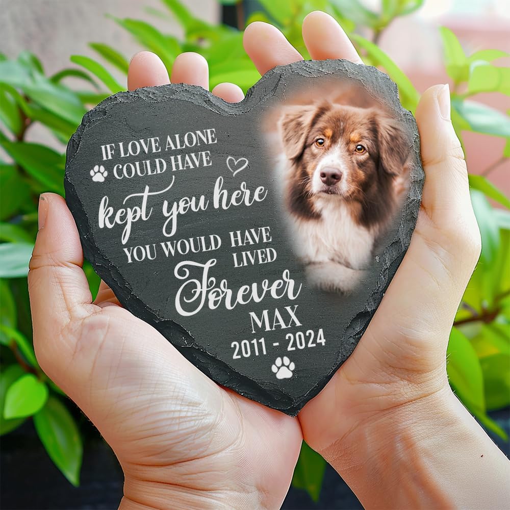 Famitrendz Personalized Memorial Gifts For Pet Loss, Custom Photo Pet Memorial Stone, Gifts For Cat & Dog Lovers