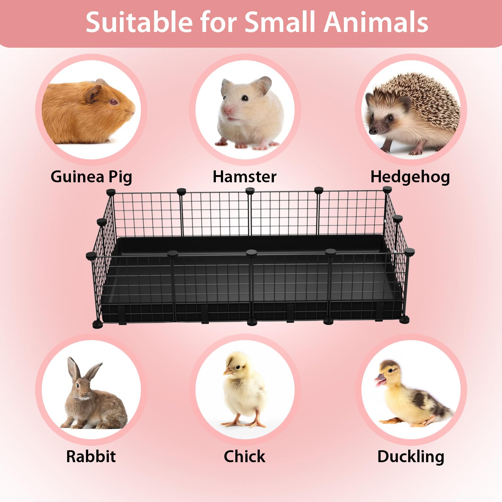 Small Animal Playpen With Waterproof Mat,Guinea Pig Cages,C&C Cage For Hamster,Rabbit,Bunny,Hedgehog,Chinchilla,Ferret,Indoor Ou