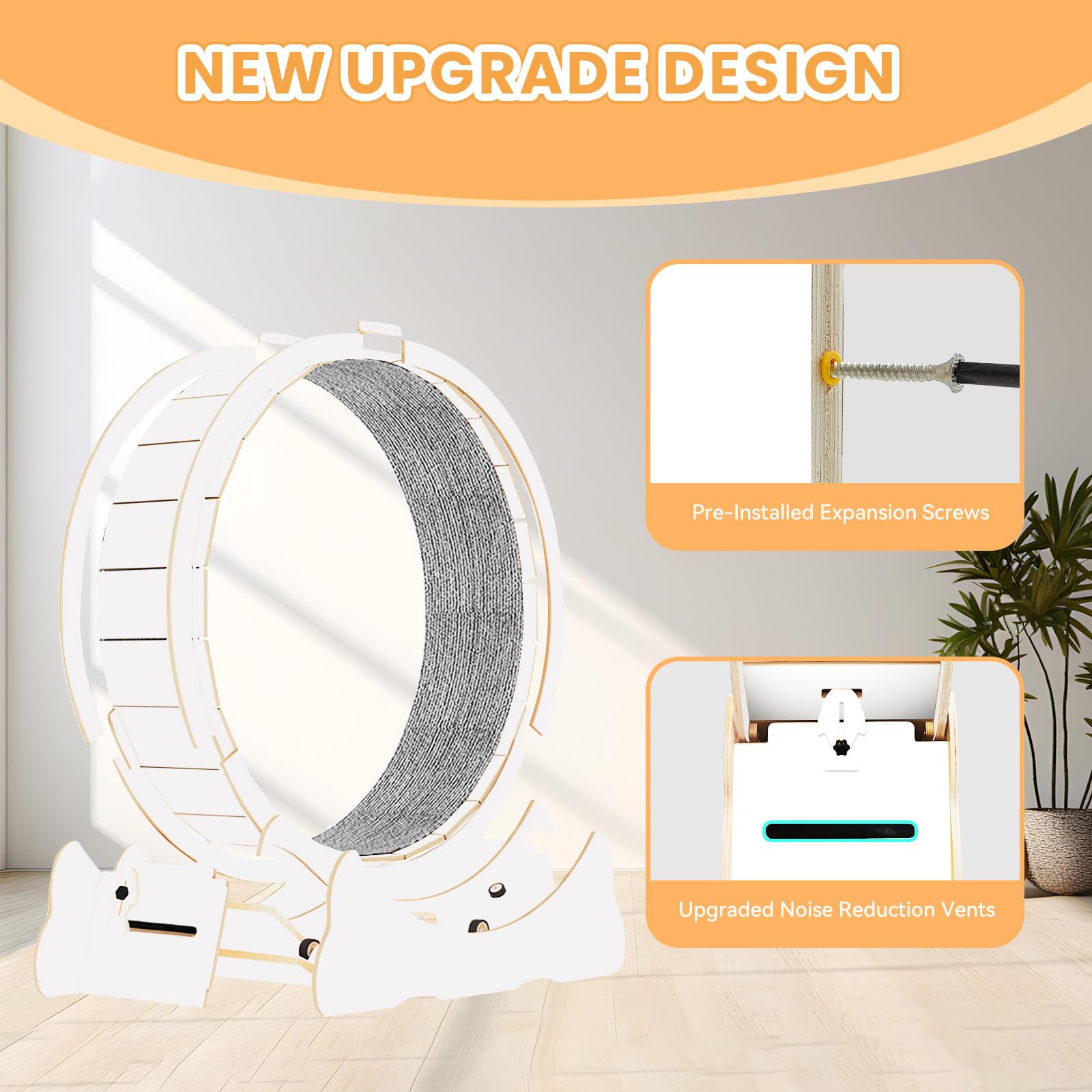 Homegroove Cat Running Wheel, 45'' Large Xl Cat Exercise Wheel Treadmill With Carpeted Runway, Fitness Weight Loss Device, Sport