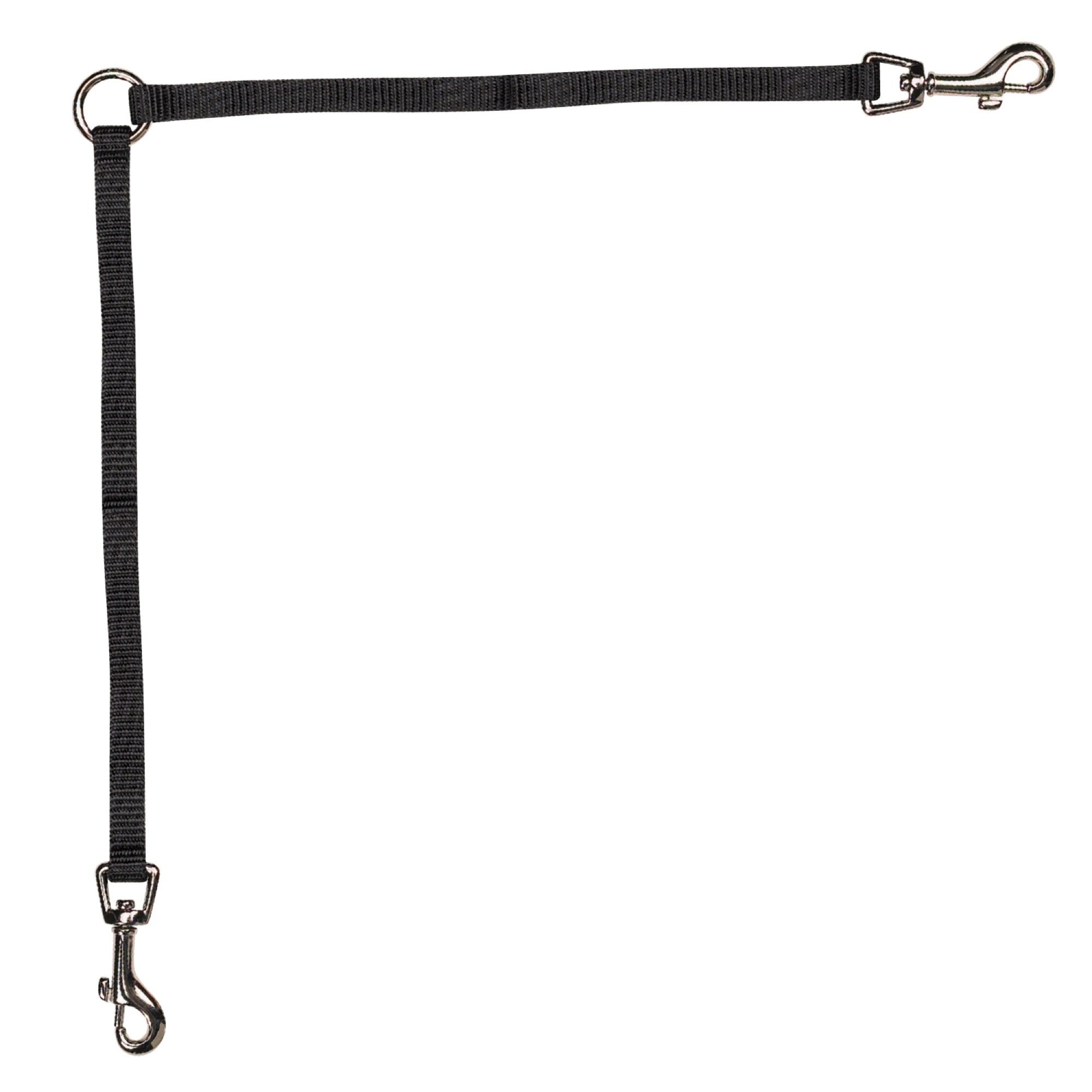 Guardian Gear Nylon 2-Way Large Dog Coupler With Nickel-Plated Swivel Clip, 24', Black