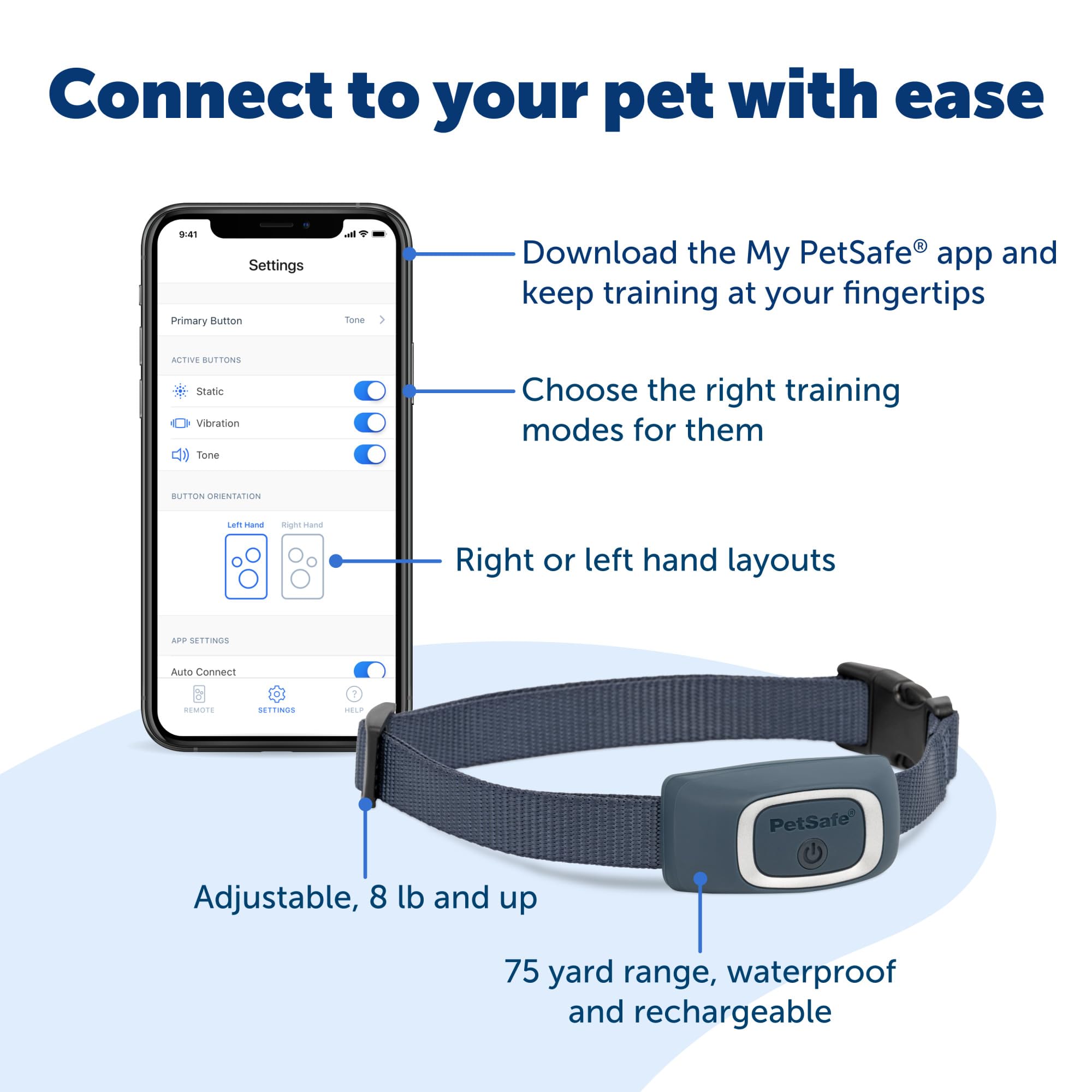 Petsafe Smart Dog Training Collar – Uses Smartphone As Handheld Remote Control – Tone, Vibration, 1-15 Levels Of Static Stimulation – Bluetooth Wireless System – All In One Pet Training Solution
