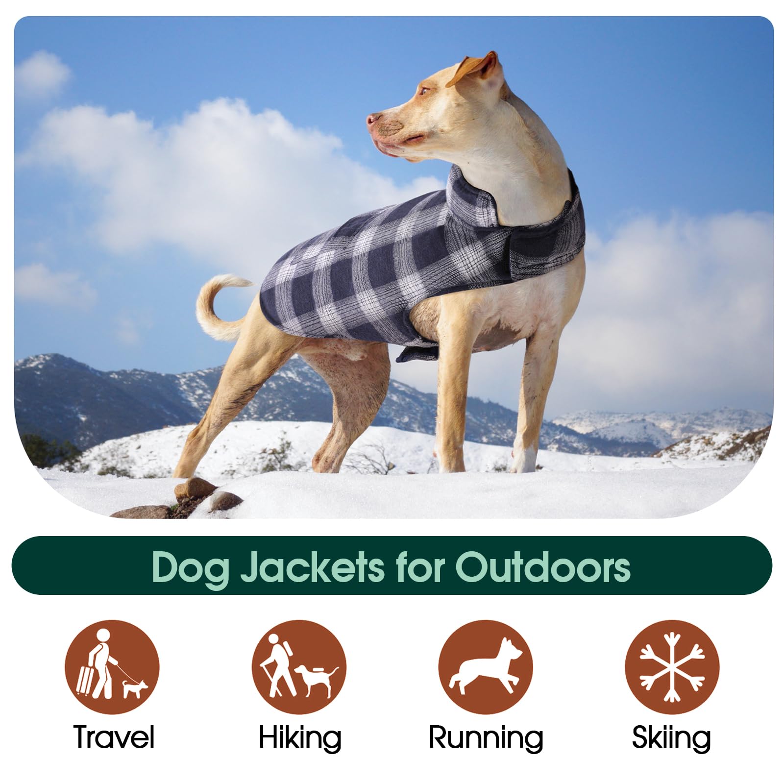 Kuoser Reversible Dog Jacket, Warm Winter Coat, Windproof Dog Clothes, Dark Blue Xl